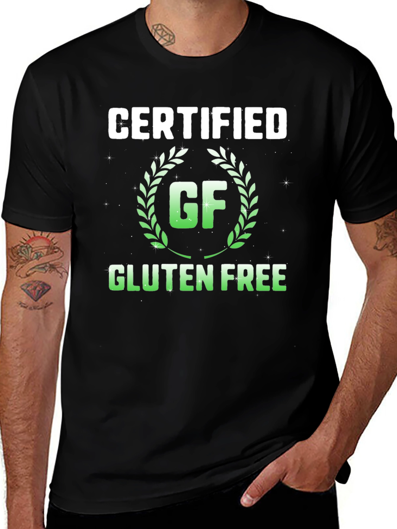 Certified Gluten Free Black T-Shirt