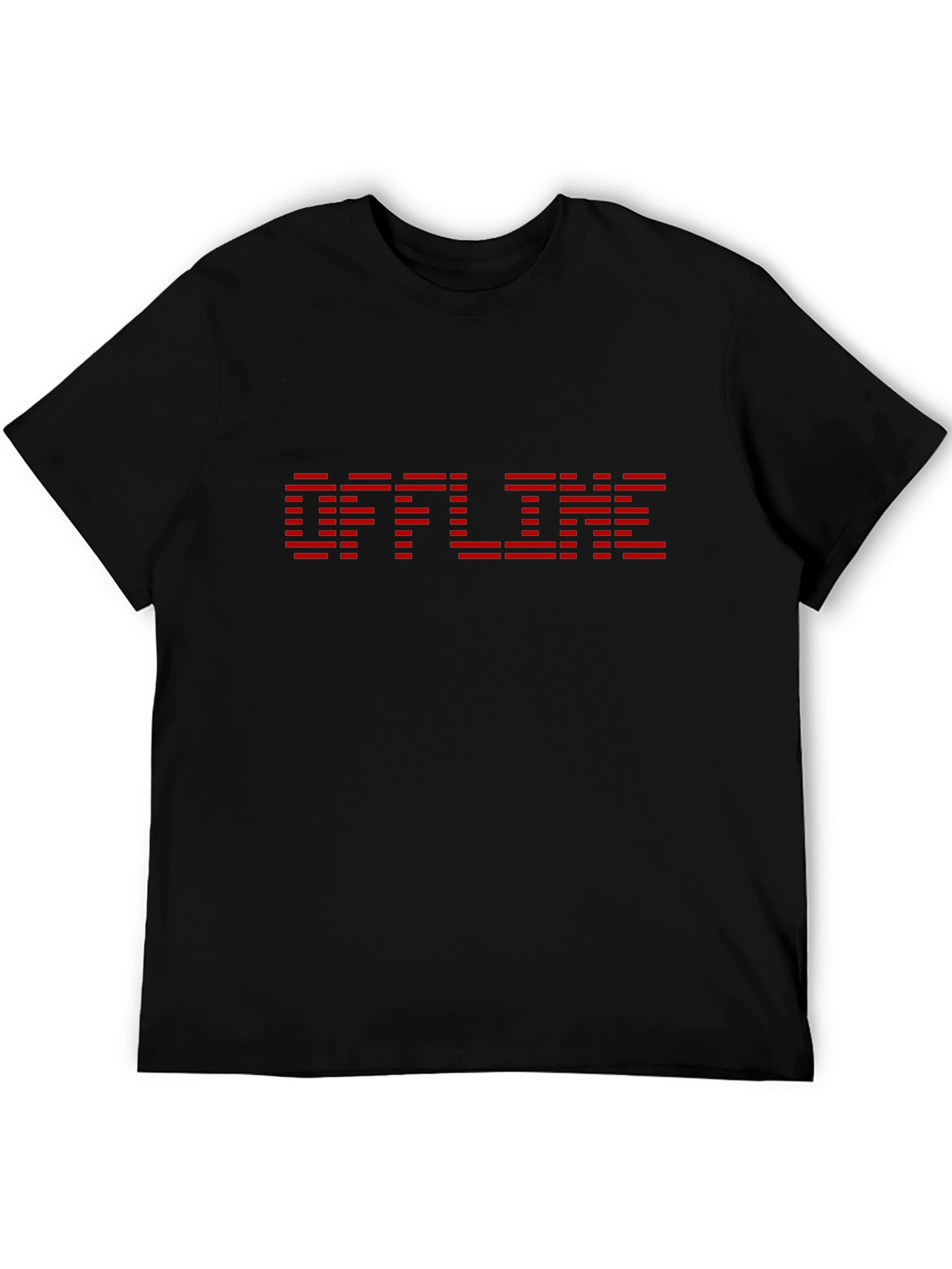 Offline Graphic Tee - Black Cotton Casual Shirt