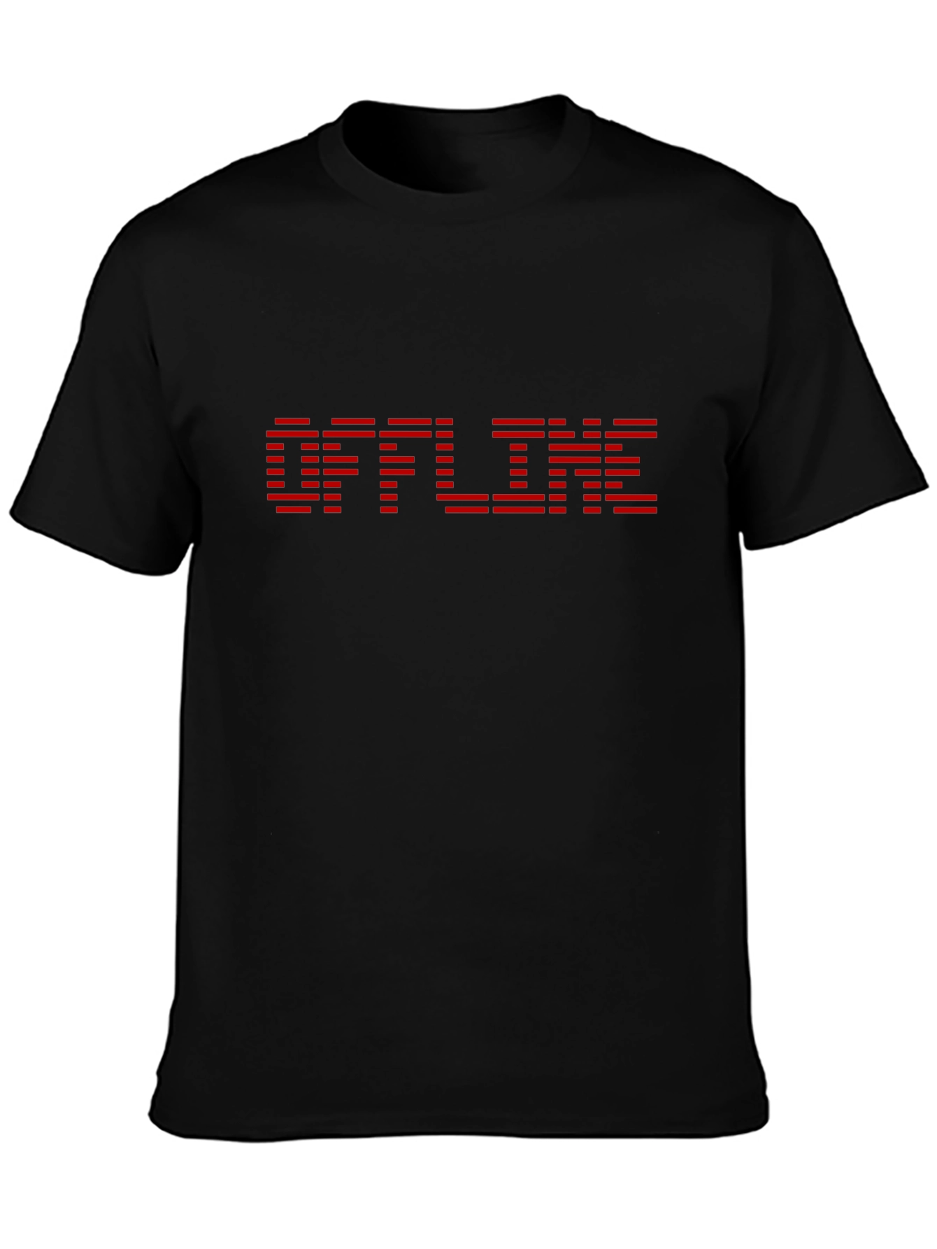 Offline Graphic Tee - Black Cotton Casual Shirt