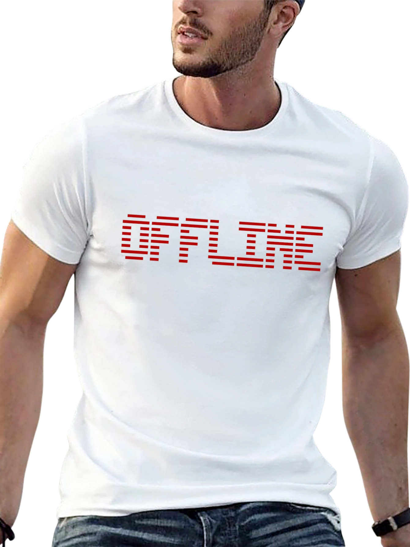Offline Graphic Tee - Black Cotton Casual Shirt