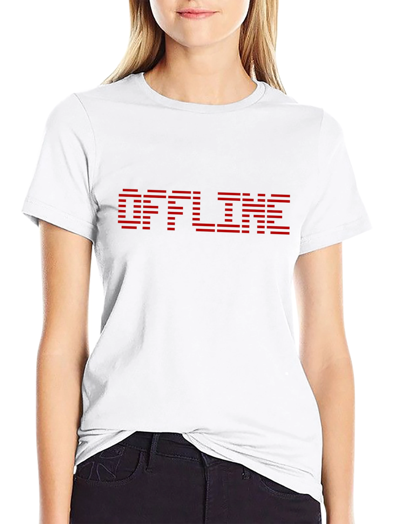 Offline Graphic Tee - Black Cotton Casual Shirt
