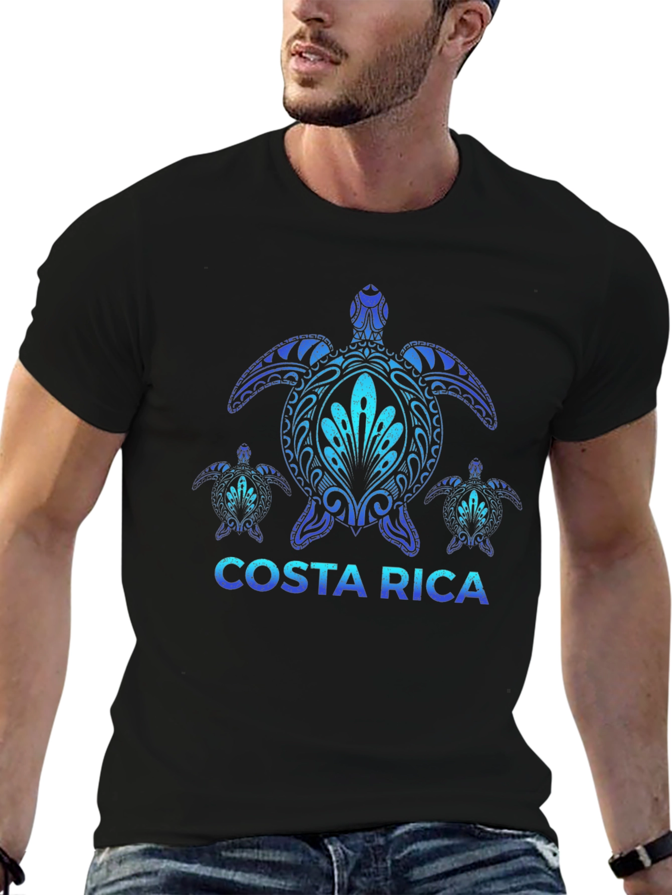 Costa Rica Turtle Tee - Black