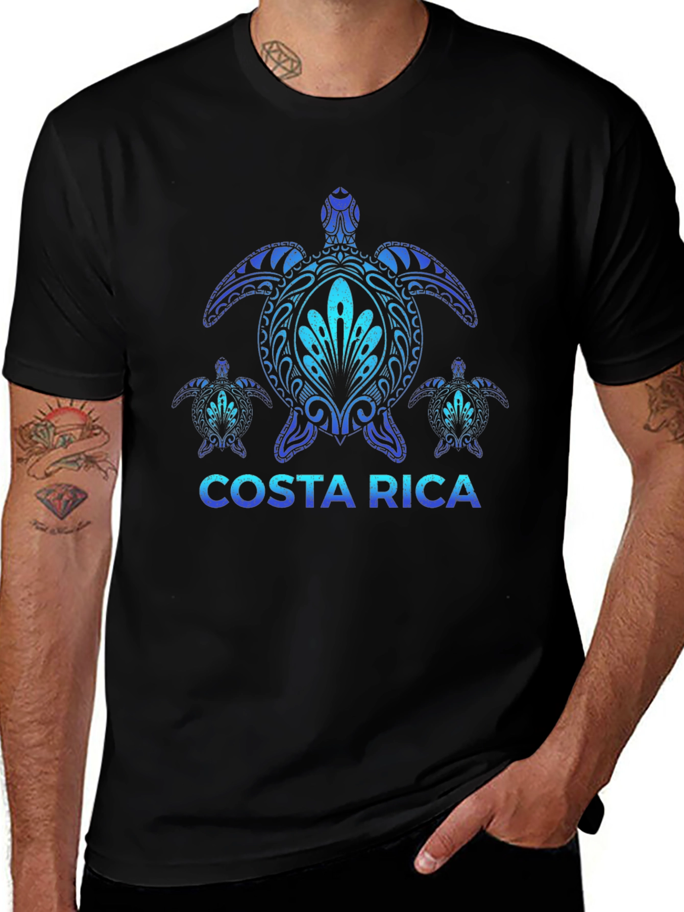 Costa Rica Turtle Tee - Black