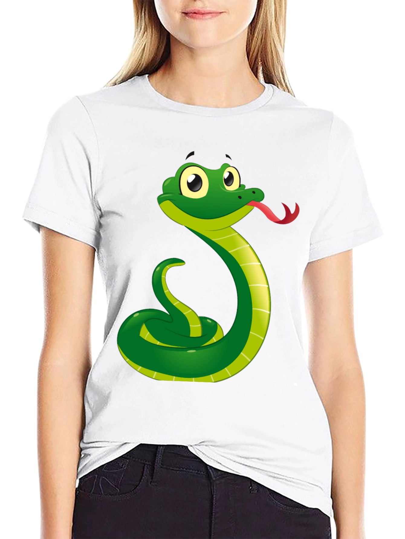Funny Snake Cartoon Graphic T-Shirt