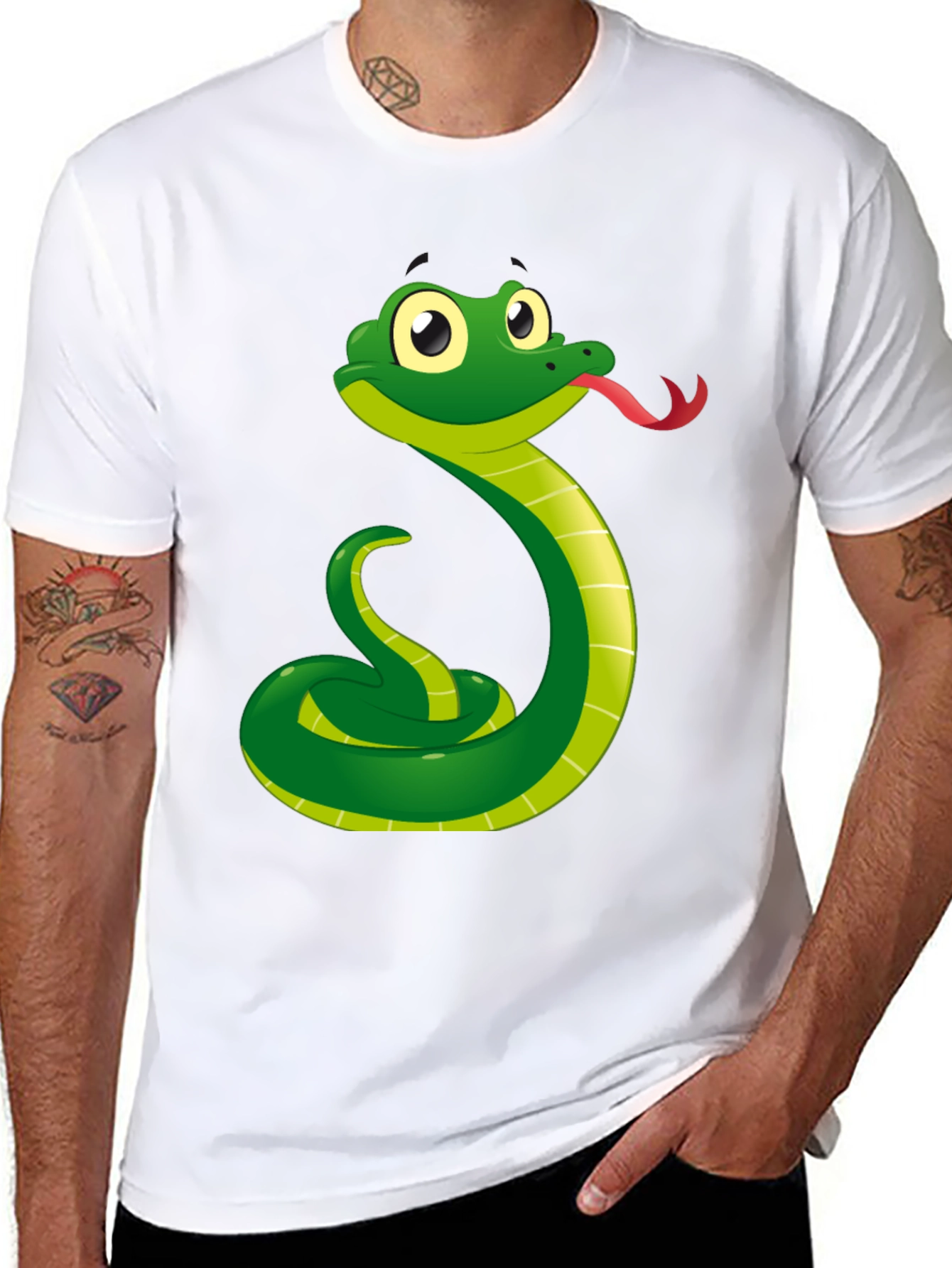 Funny Snake Cartoon Graphic T-Shirt
