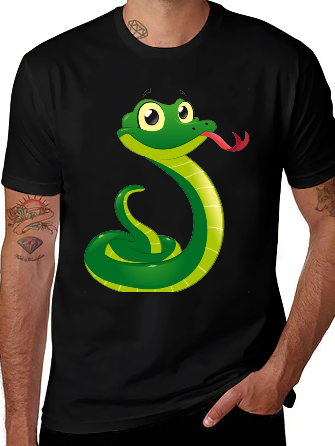 Funny Snake Cartoon Graphic T-Shirt