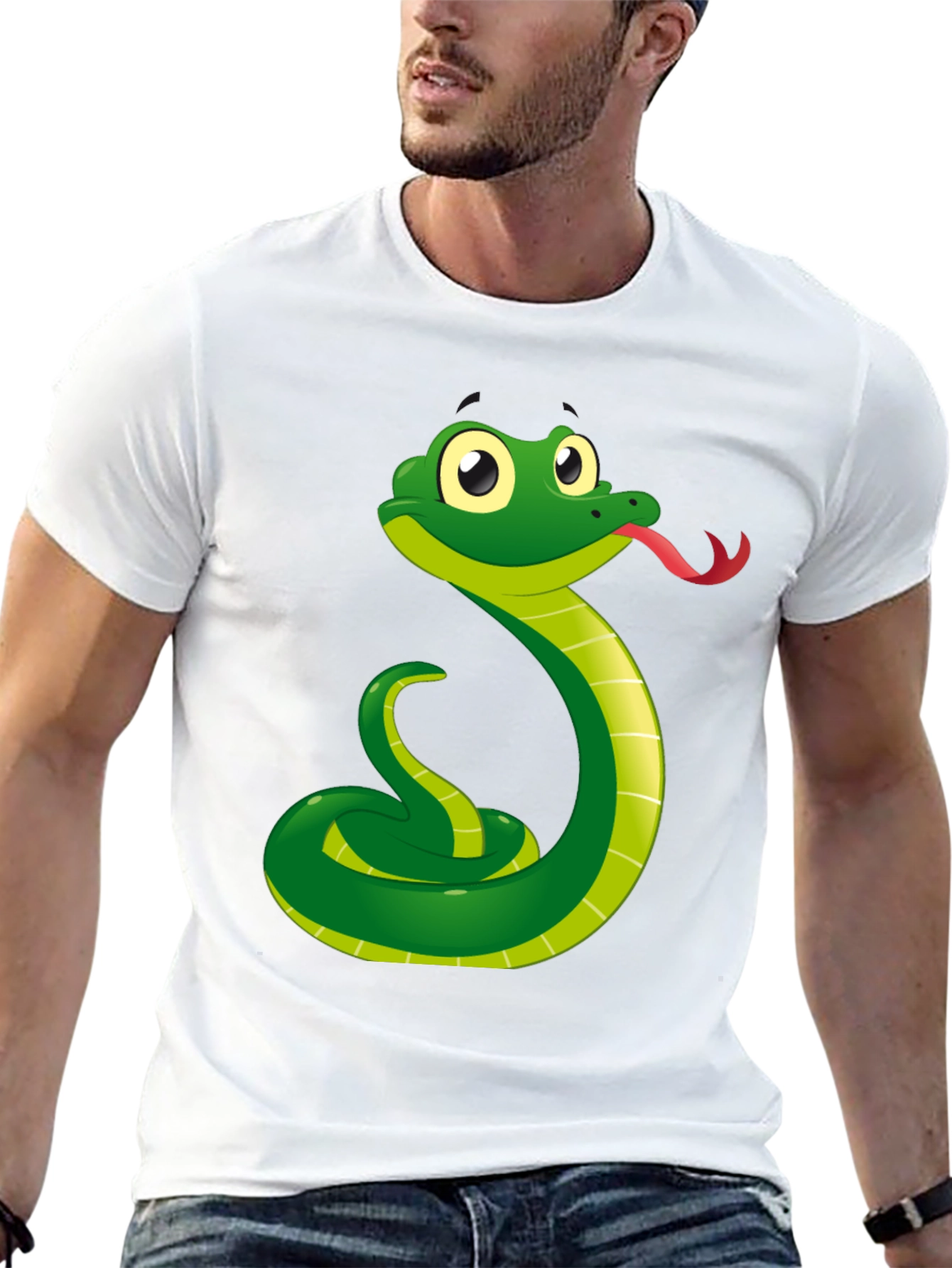 Funny Snake Cartoon Graphic T-Shirt