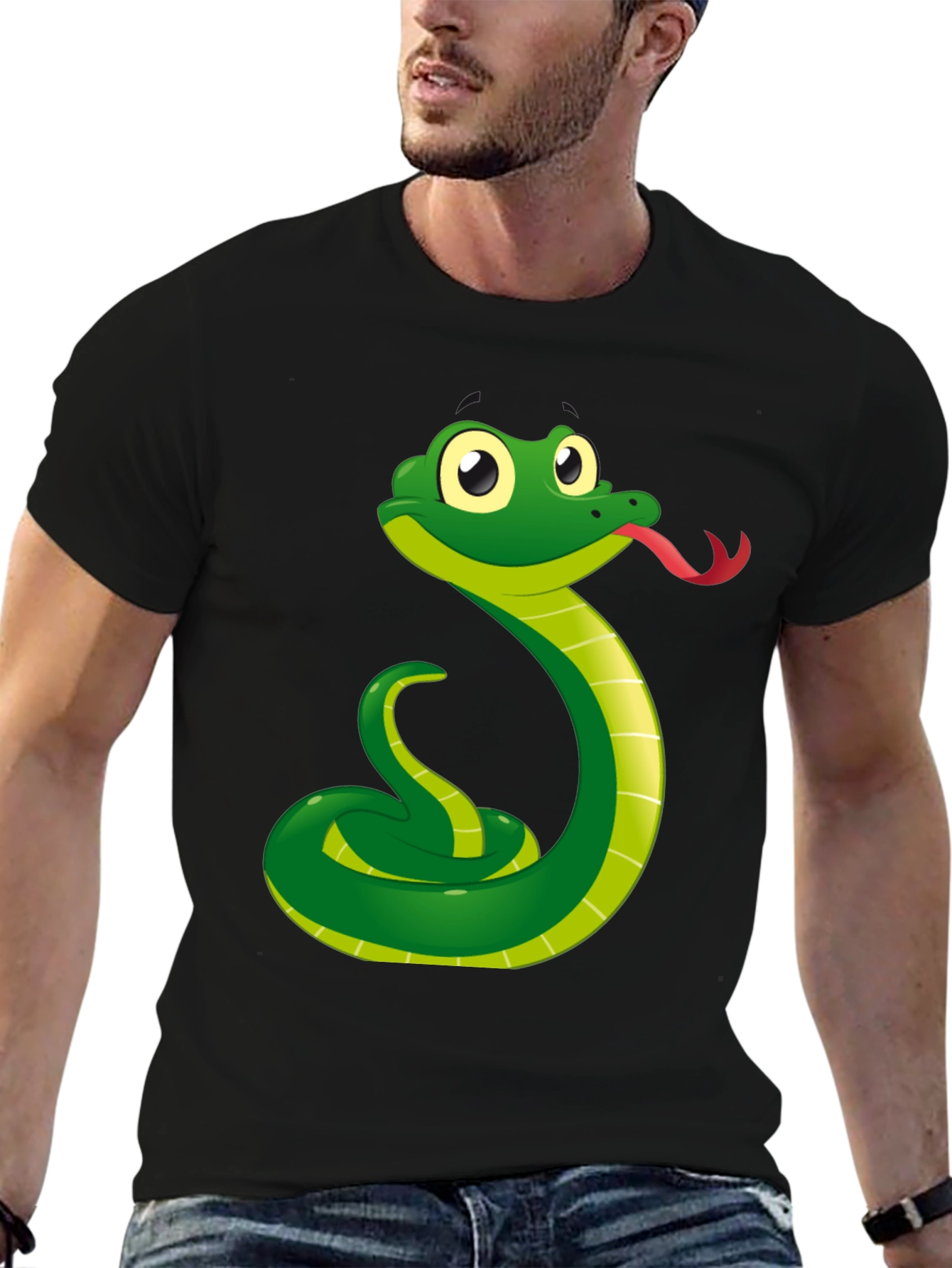 Funny Snake Cartoon Graphic T-Shirt