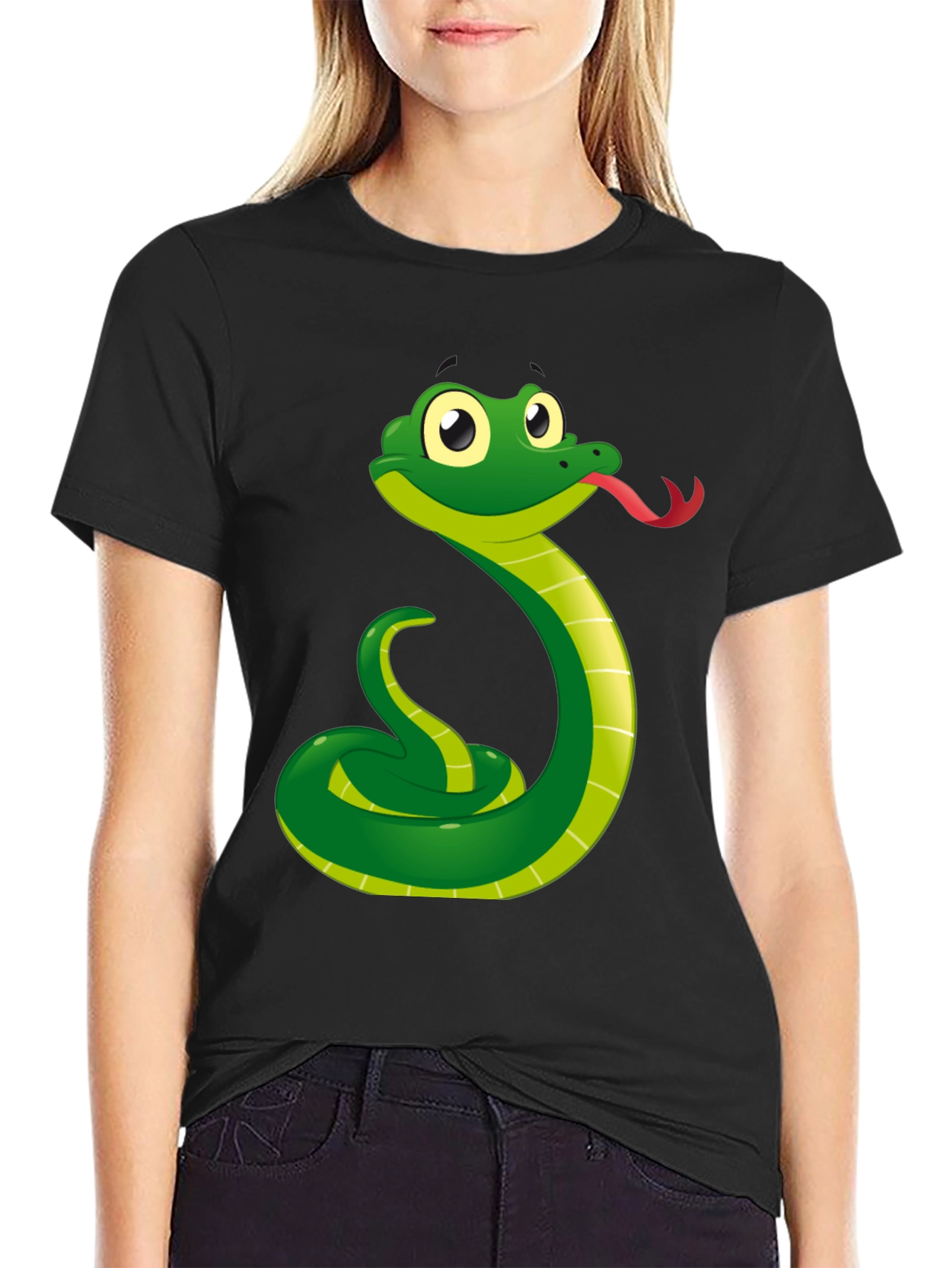 Funny Snake Cartoon Graphic T-Shirt