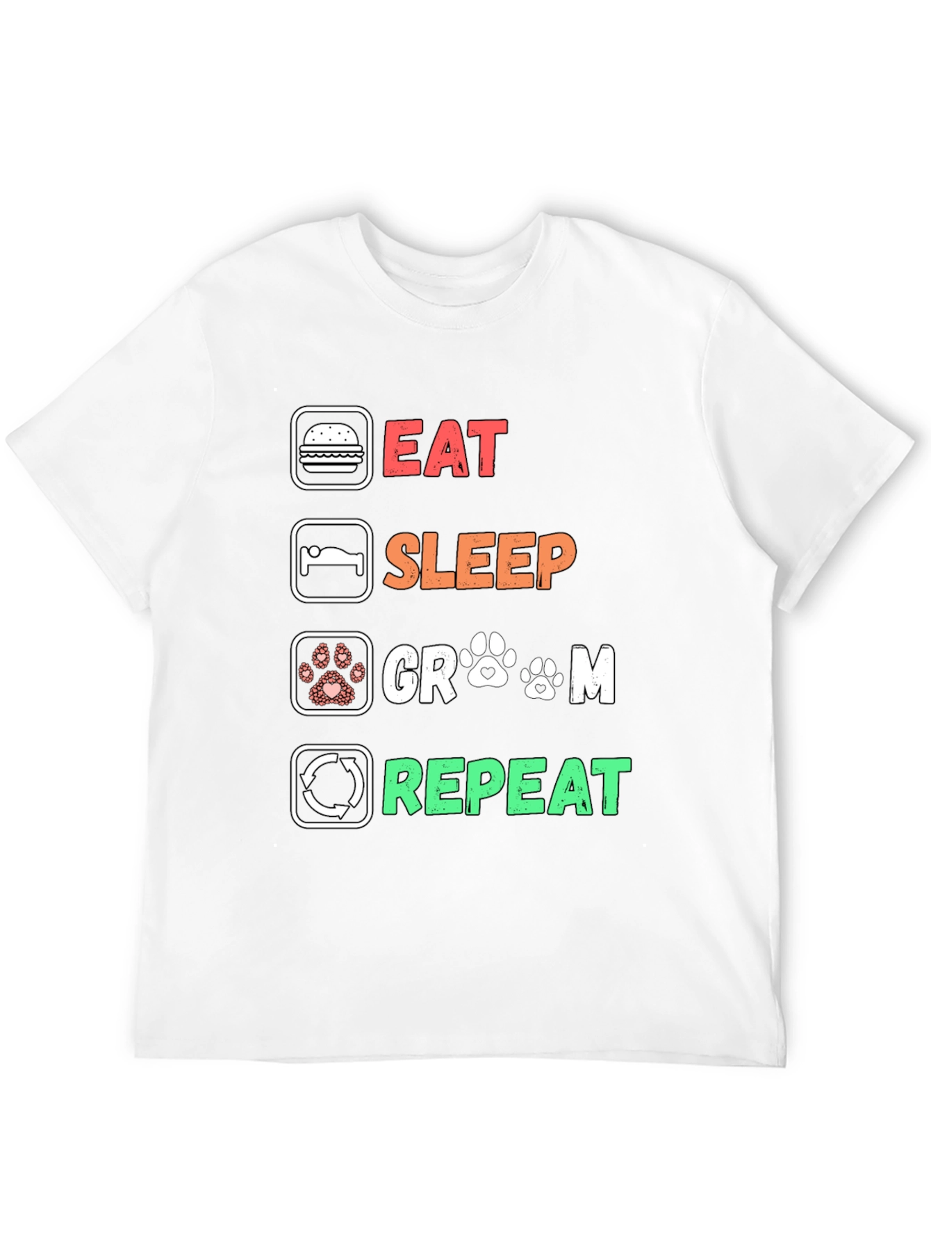 Eat Sleep Groom Repeat Black T-Shirt