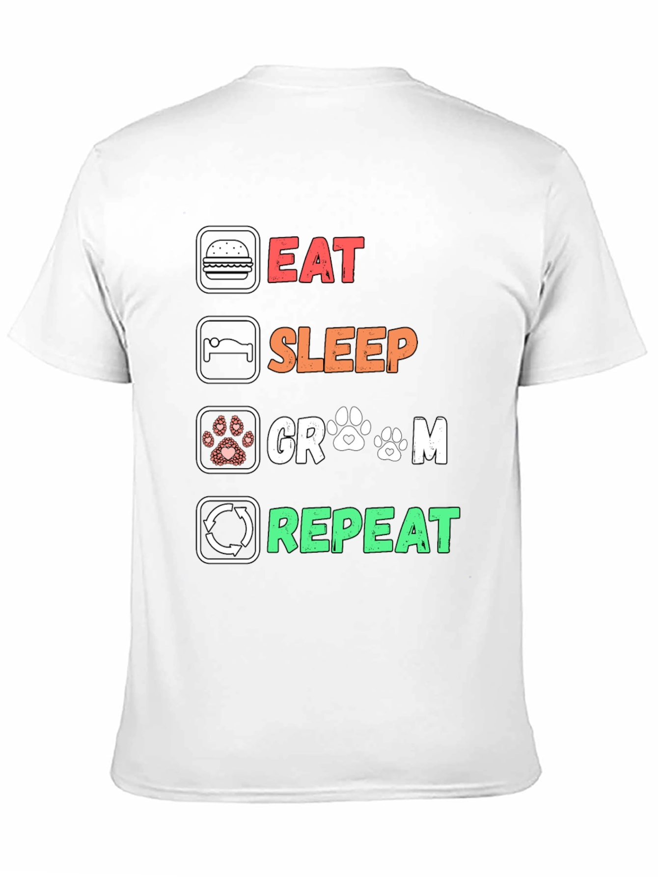 Eat Sleep Groom Repeat Black T-Shirt