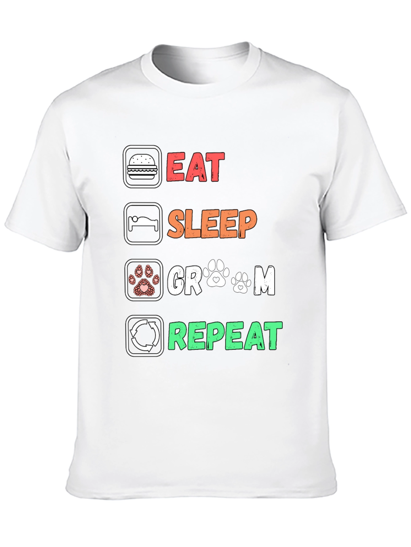 Eat Sleep Groom Repeat Black T-Shirt