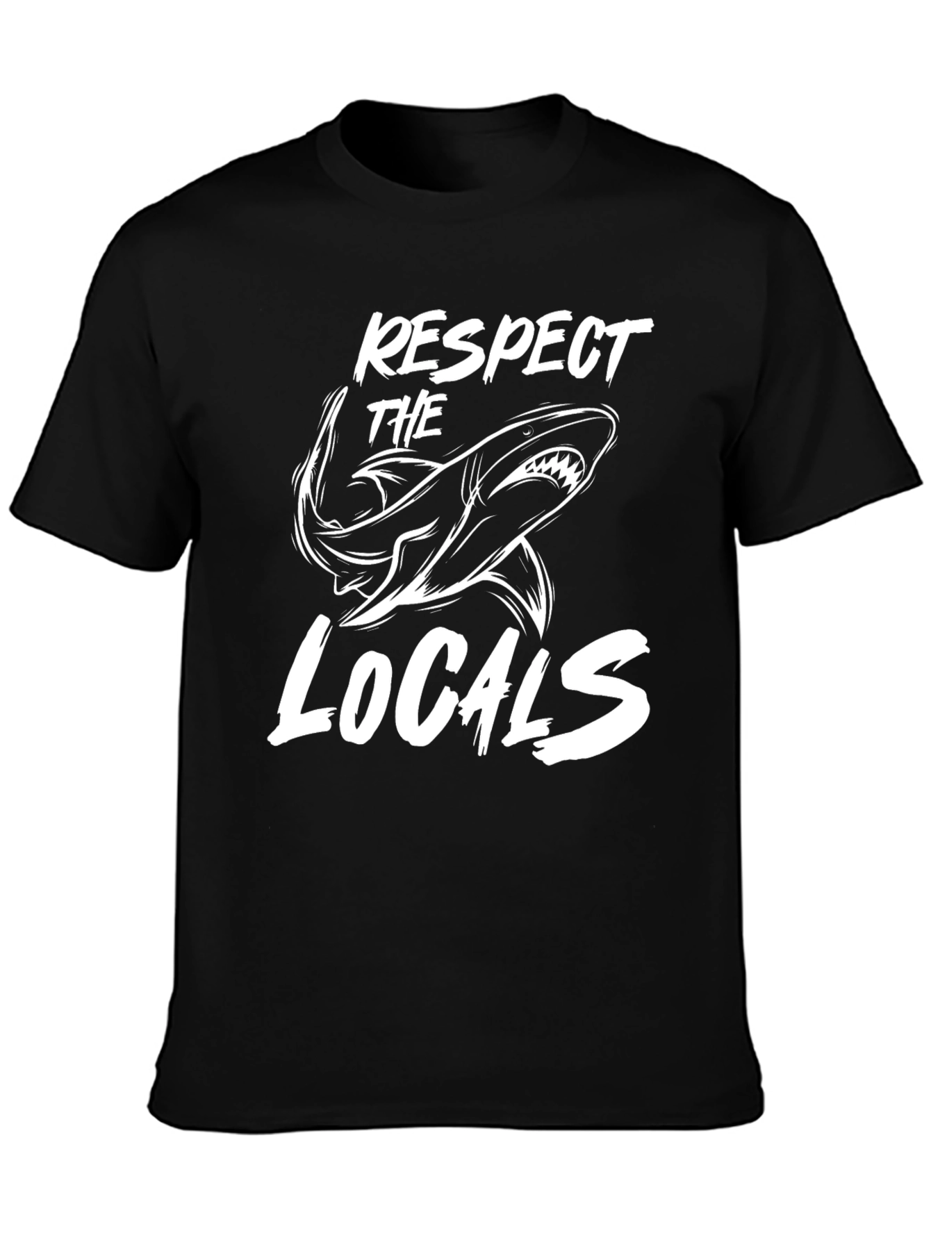 Respect the Locals Shark Graphic Tee - Black