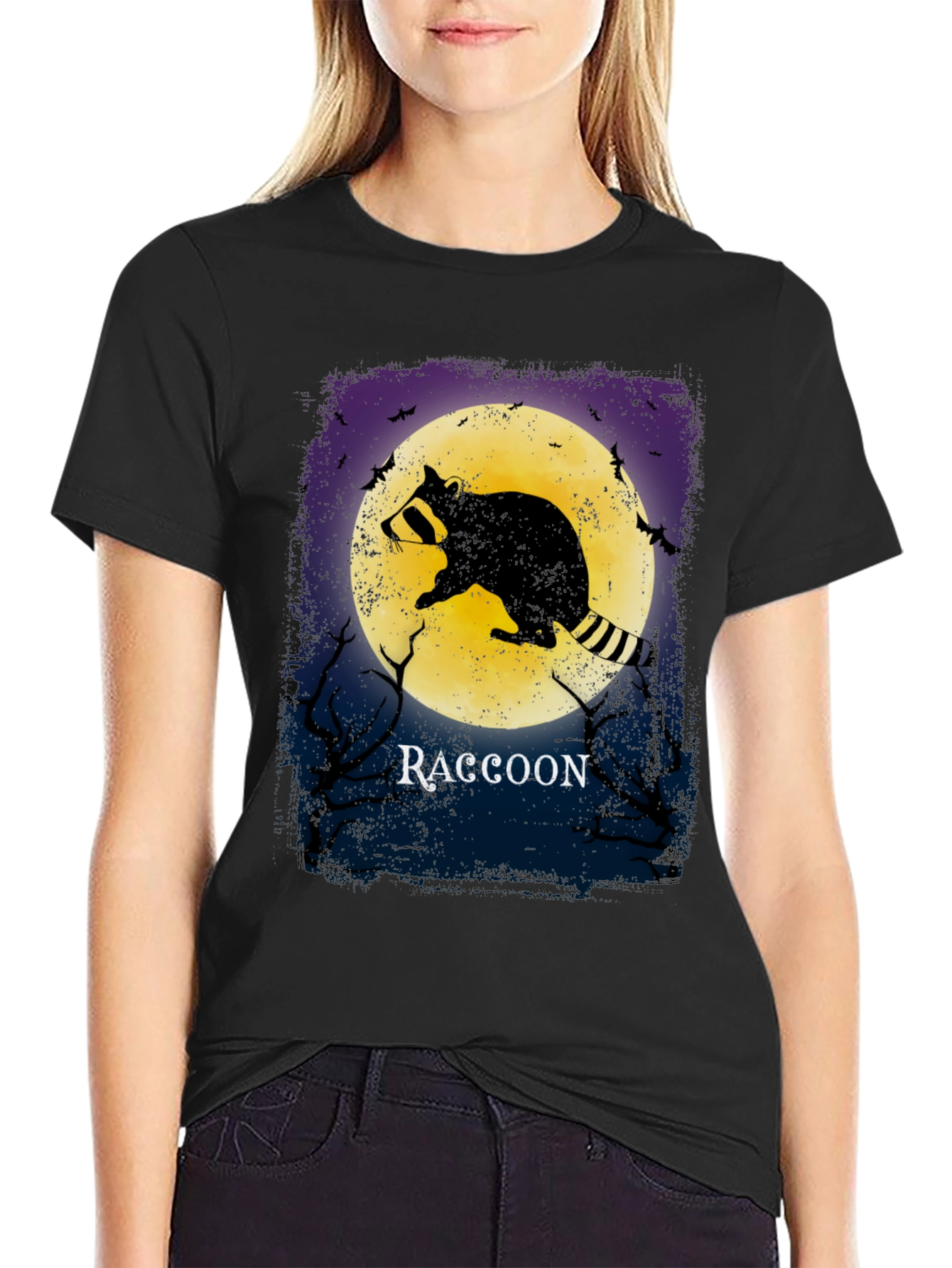 Raccoon Moon T-Shirt - Halloween Style