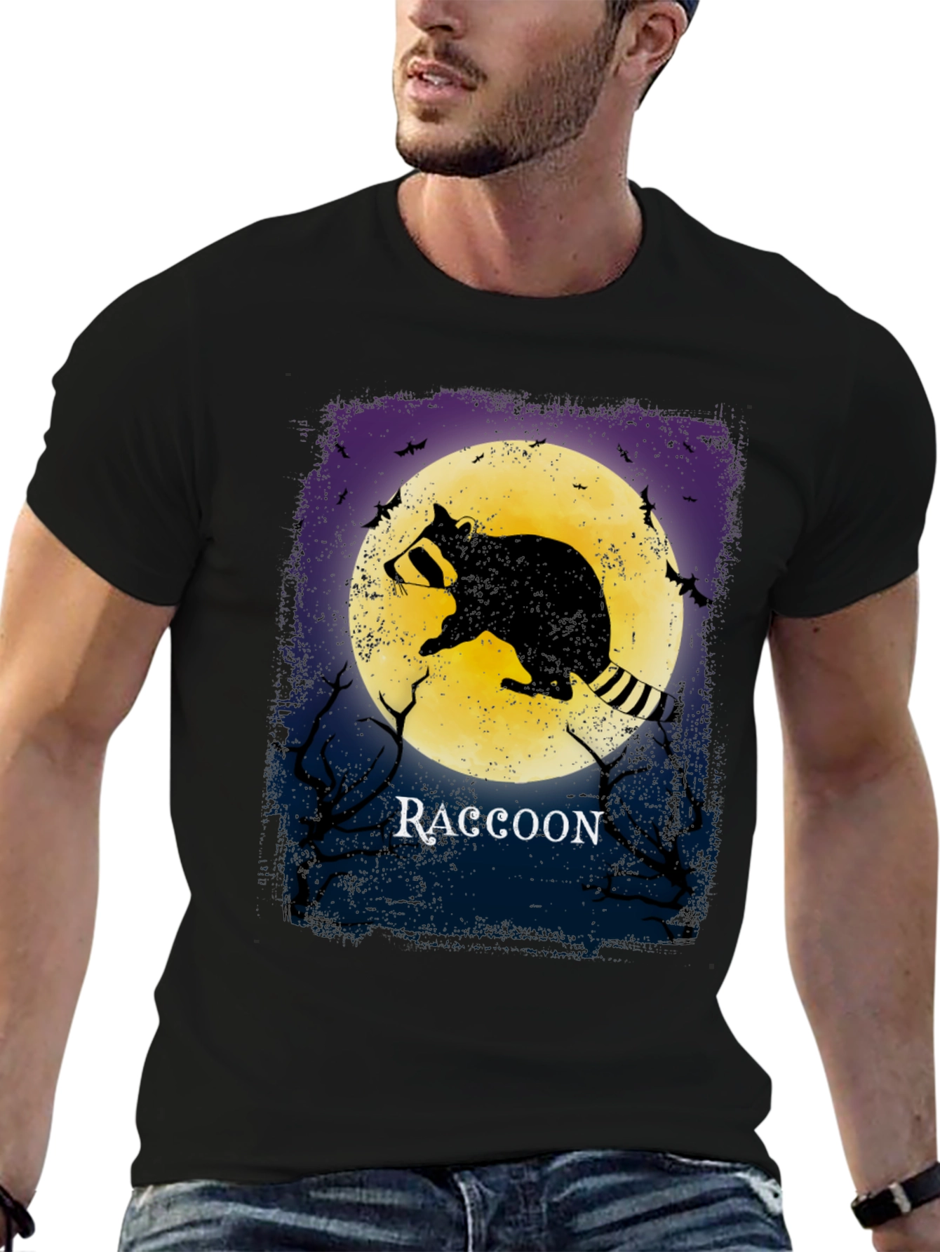 Raccoon Moon T-Shirt - Halloween Style