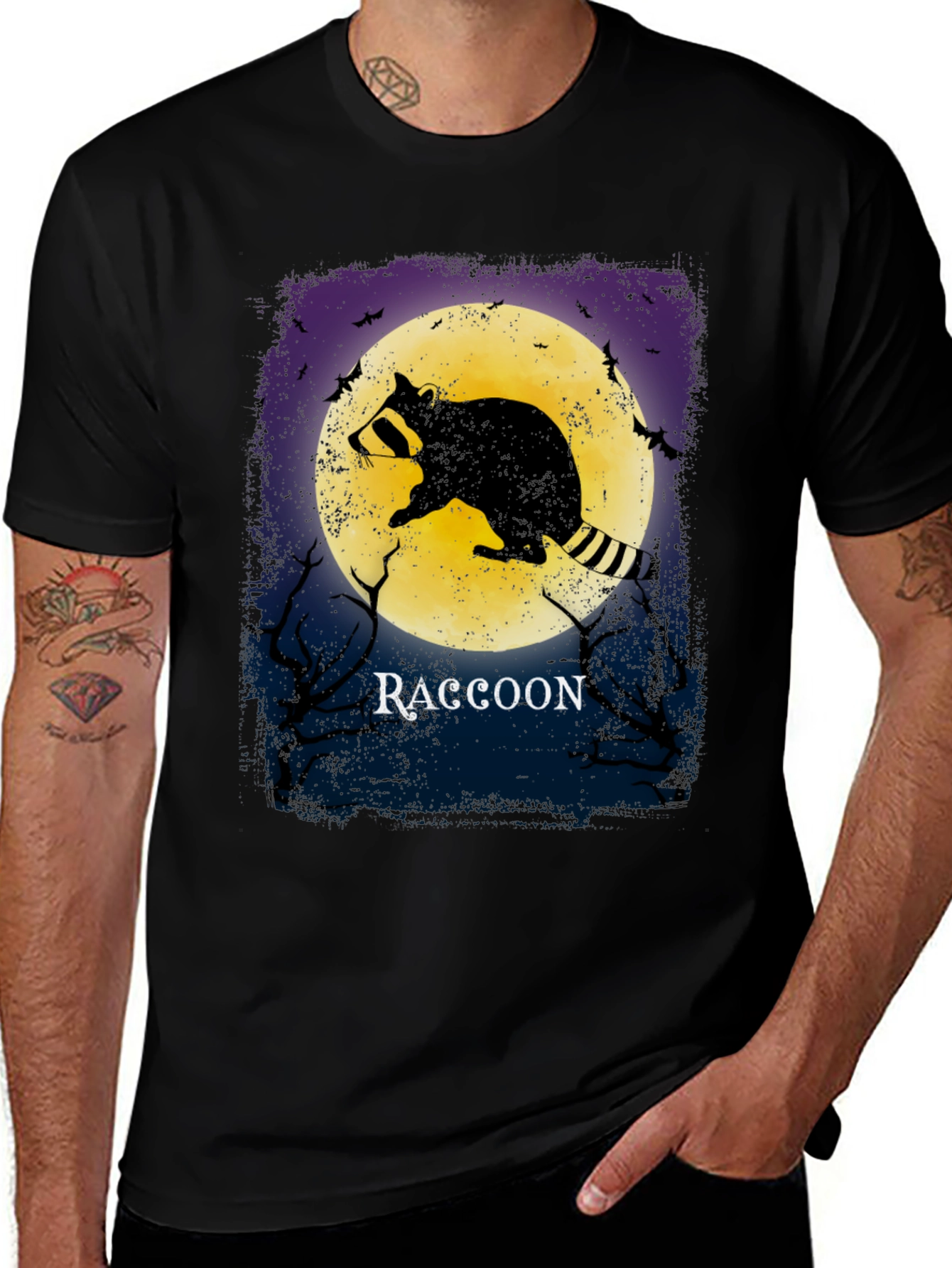 Raccoon Moon T-Shirt - Halloween Style