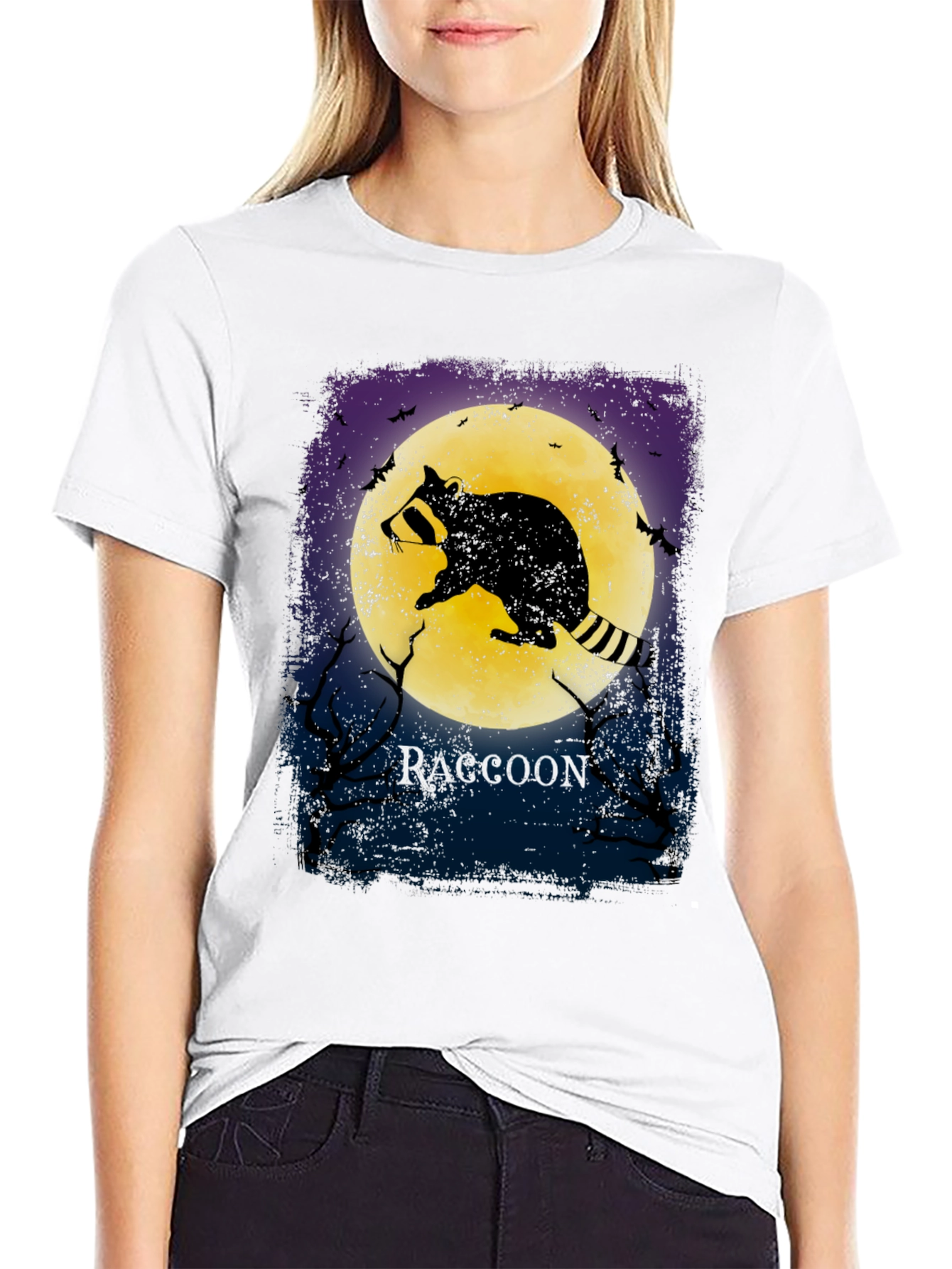 Raccoon Moon T-Shirt - Halloween Style