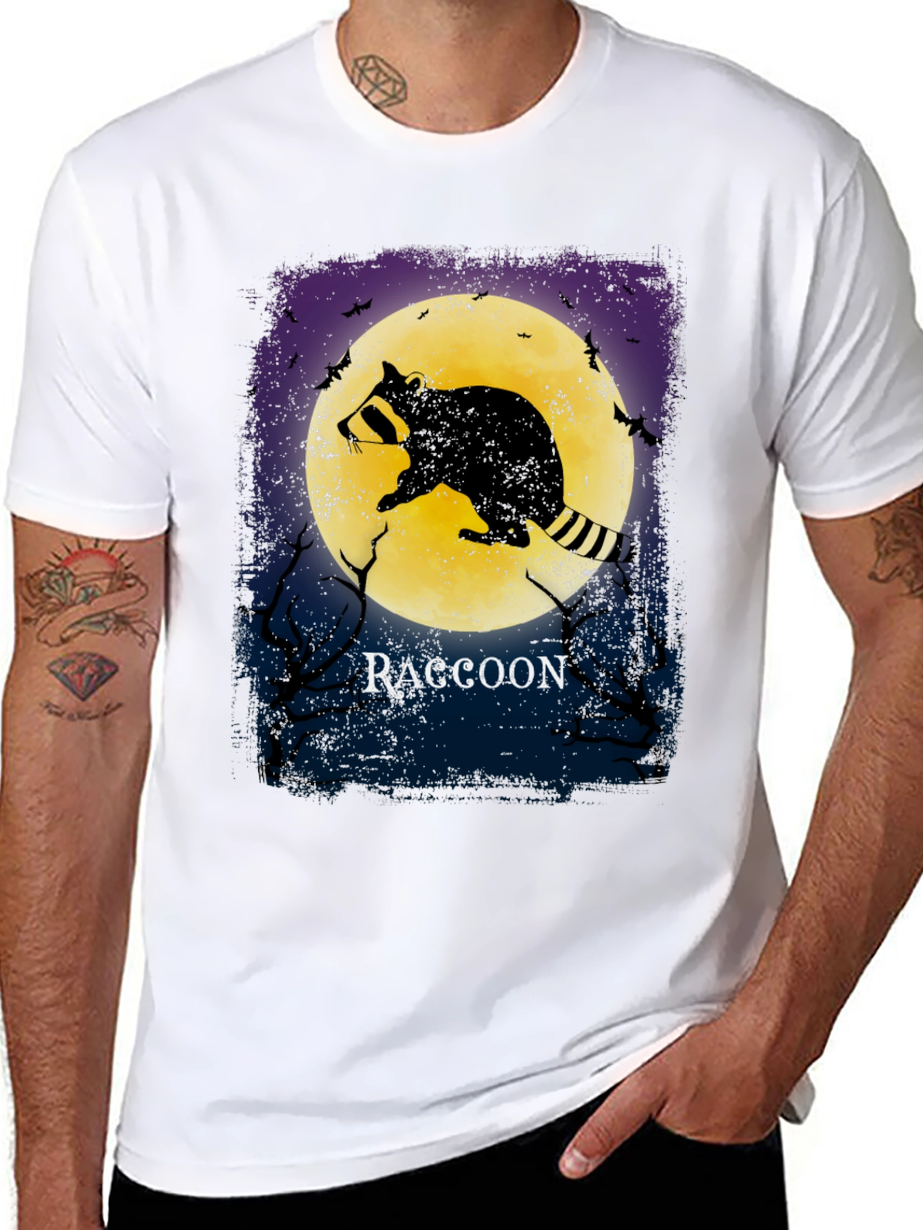 Raccoon Moon T-Shirt - Halloween Style