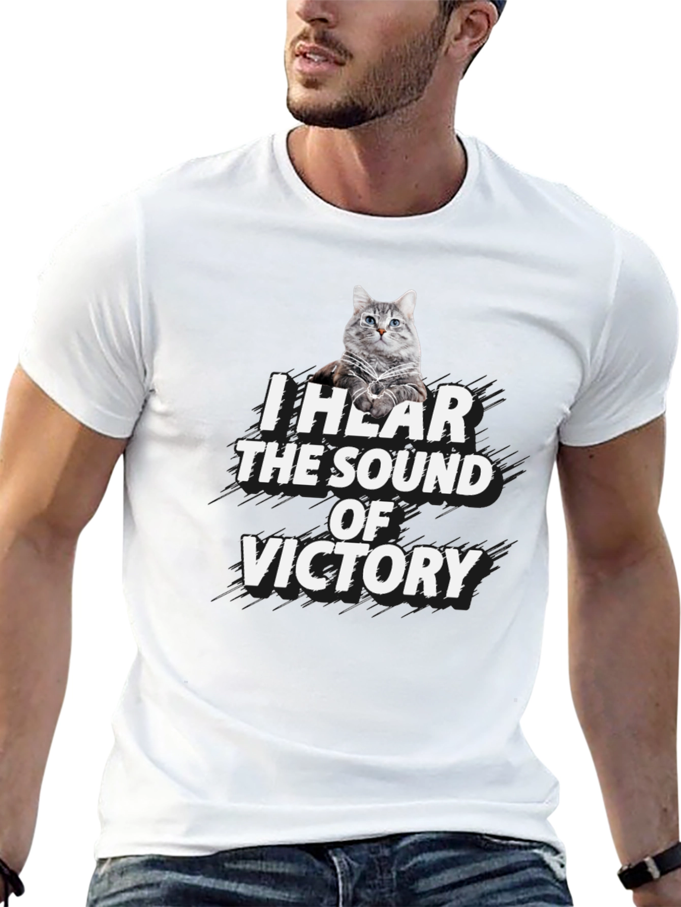 Victory Cat Graphic T-Shirt