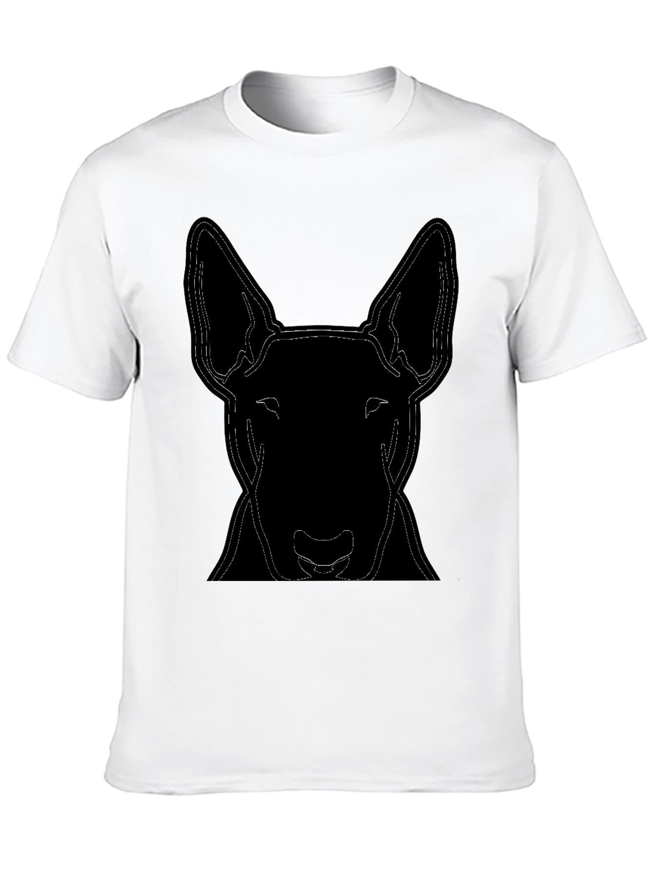 Bull Terrier Outline T-Shirt - Casual Black Tee