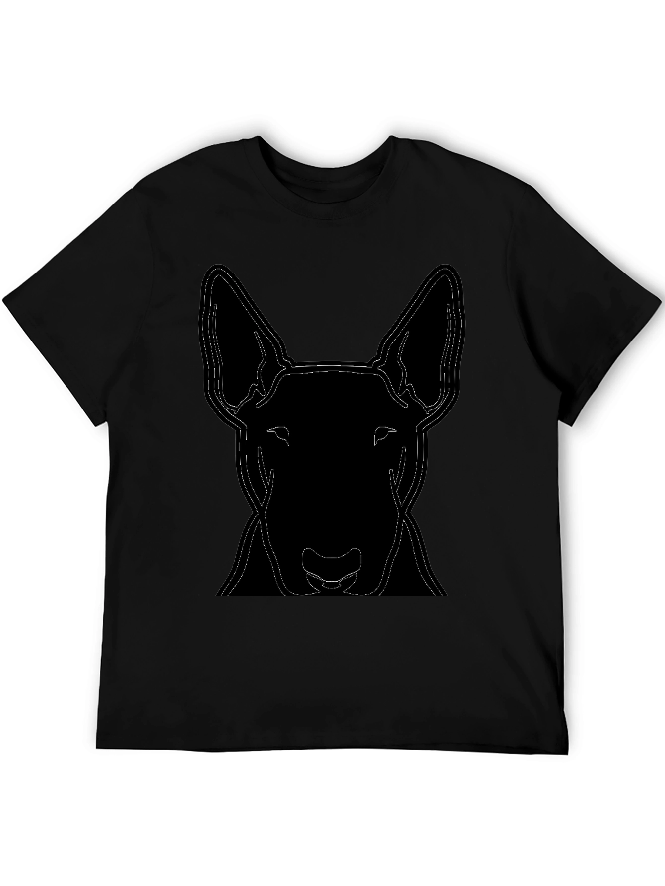 Bull Terrier Outline T-Shirt - Casual Black Tee