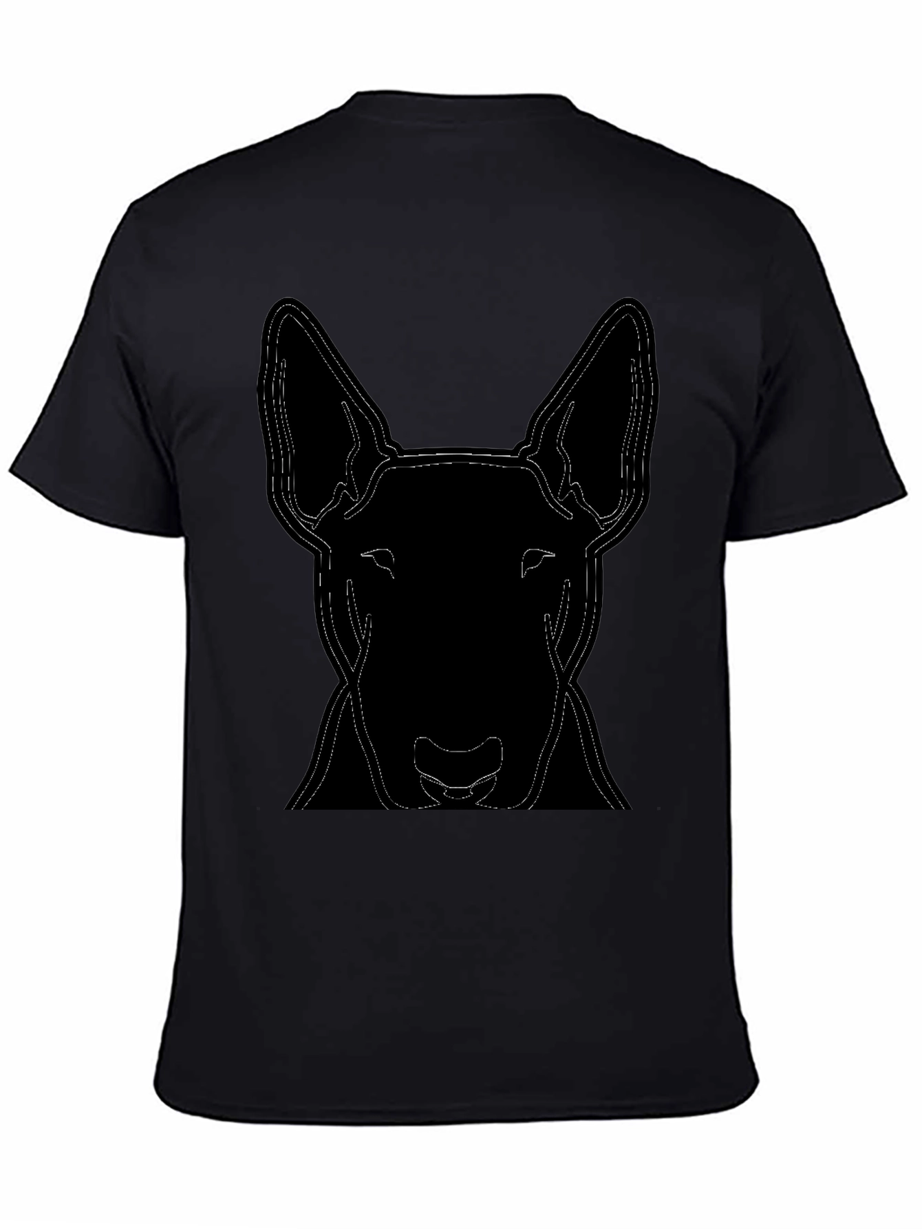 Bull Terrier Outline T-Shirt - Casual Black Tee