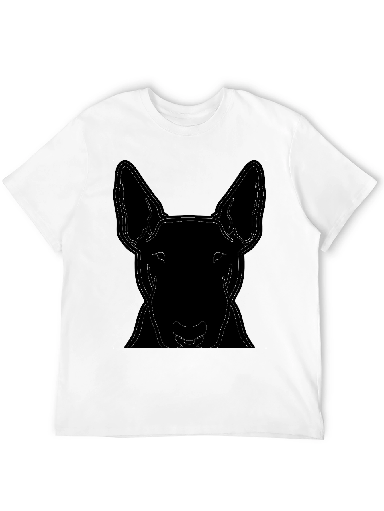Bull Terrier Outline T-Shirt - Casual Black Tee
