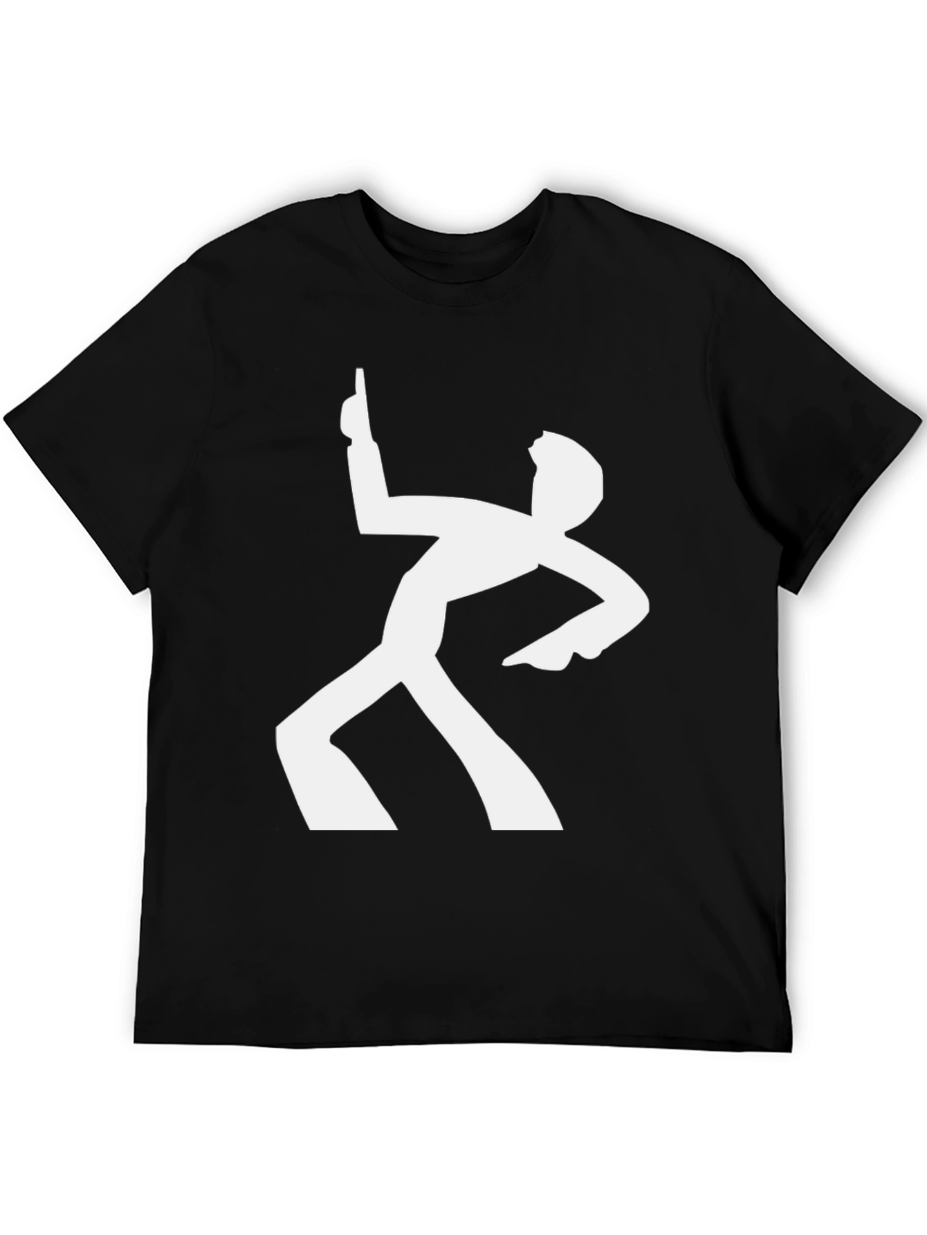Retro Dance Silhouette Graphic Tee - Black
