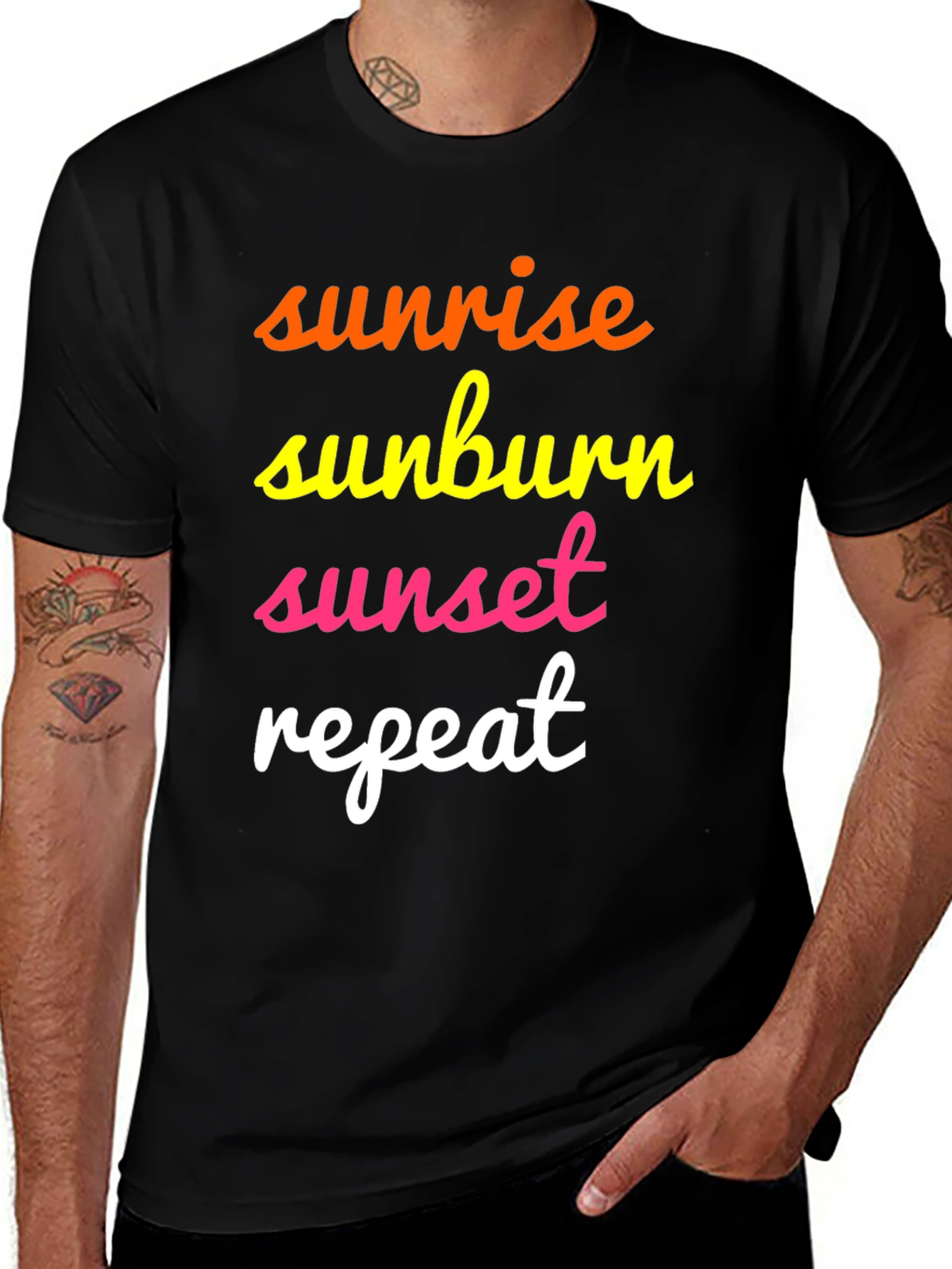 Sunrise Sunburn Sunset Repeat Graphic Tee