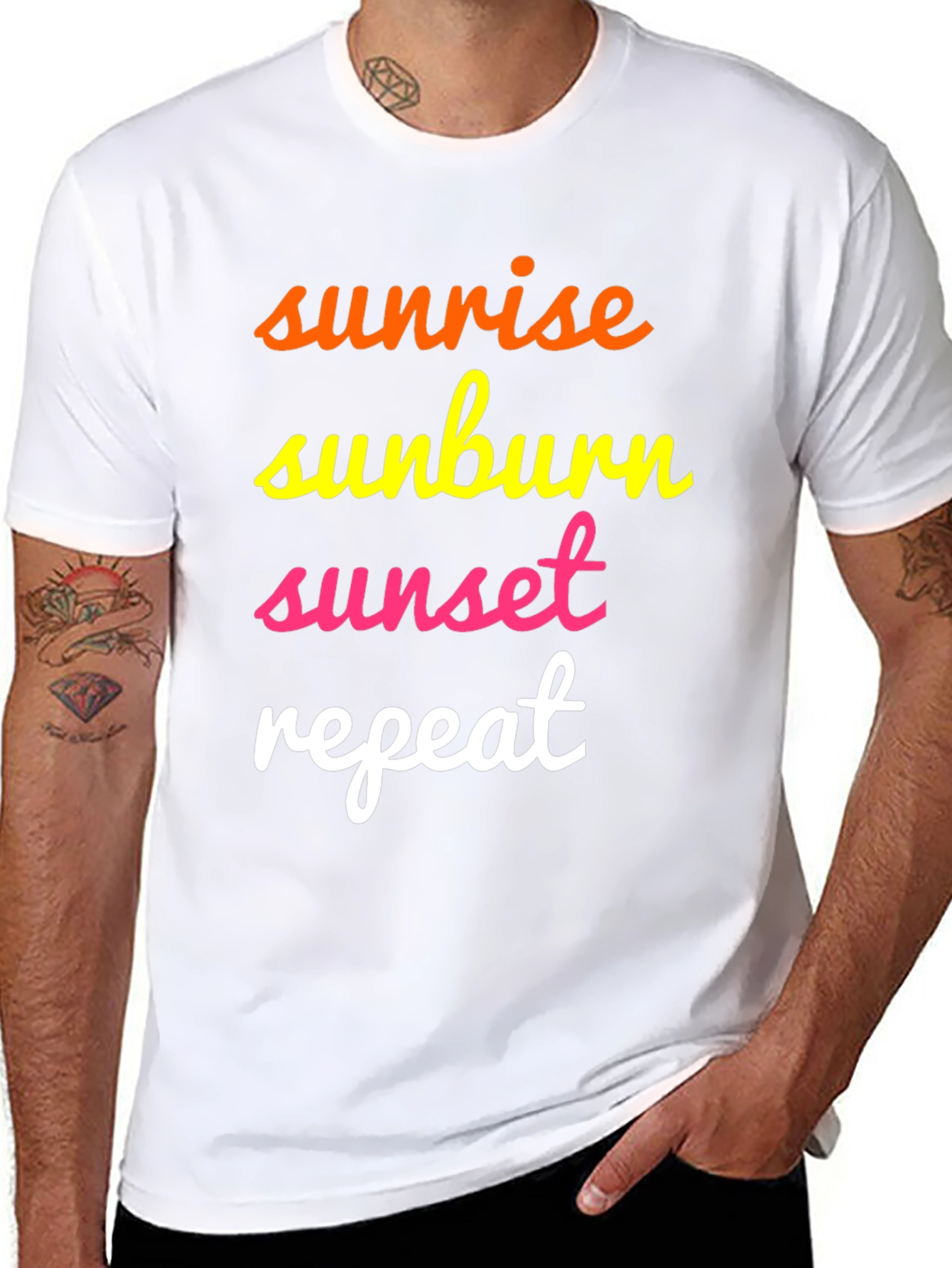 Sunrise Sunburn Sunset Repeat Graphic Tee