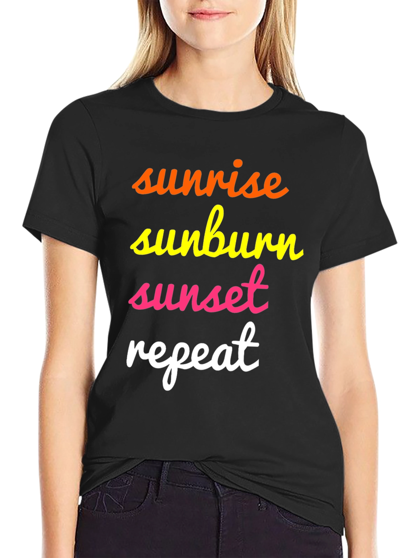 Sunrise Sunburn Sunset Repeat Graphic Tee