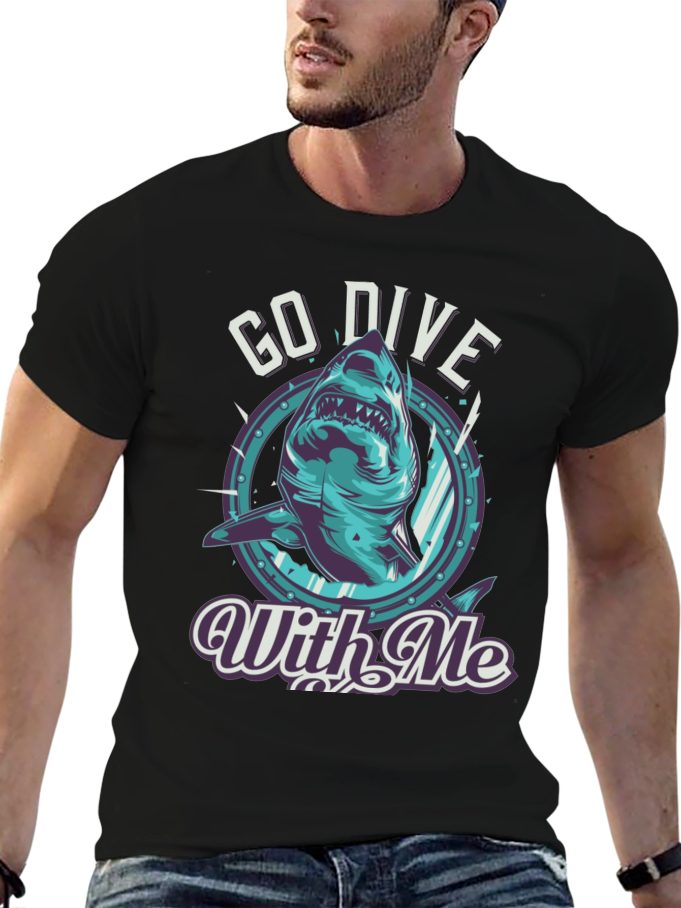 Go Dive With Me Shark T-Shirt