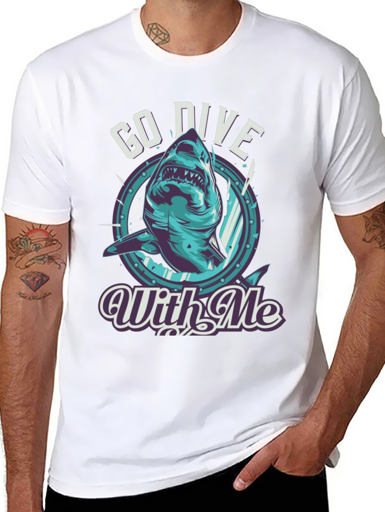 Go Dive With Me Shark T-Shirt