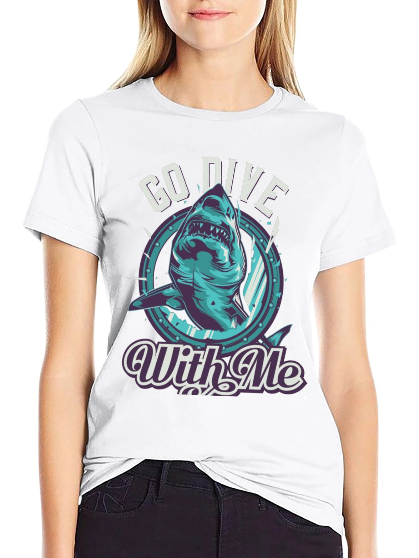 Go Dive With Me Shark T-Shirt