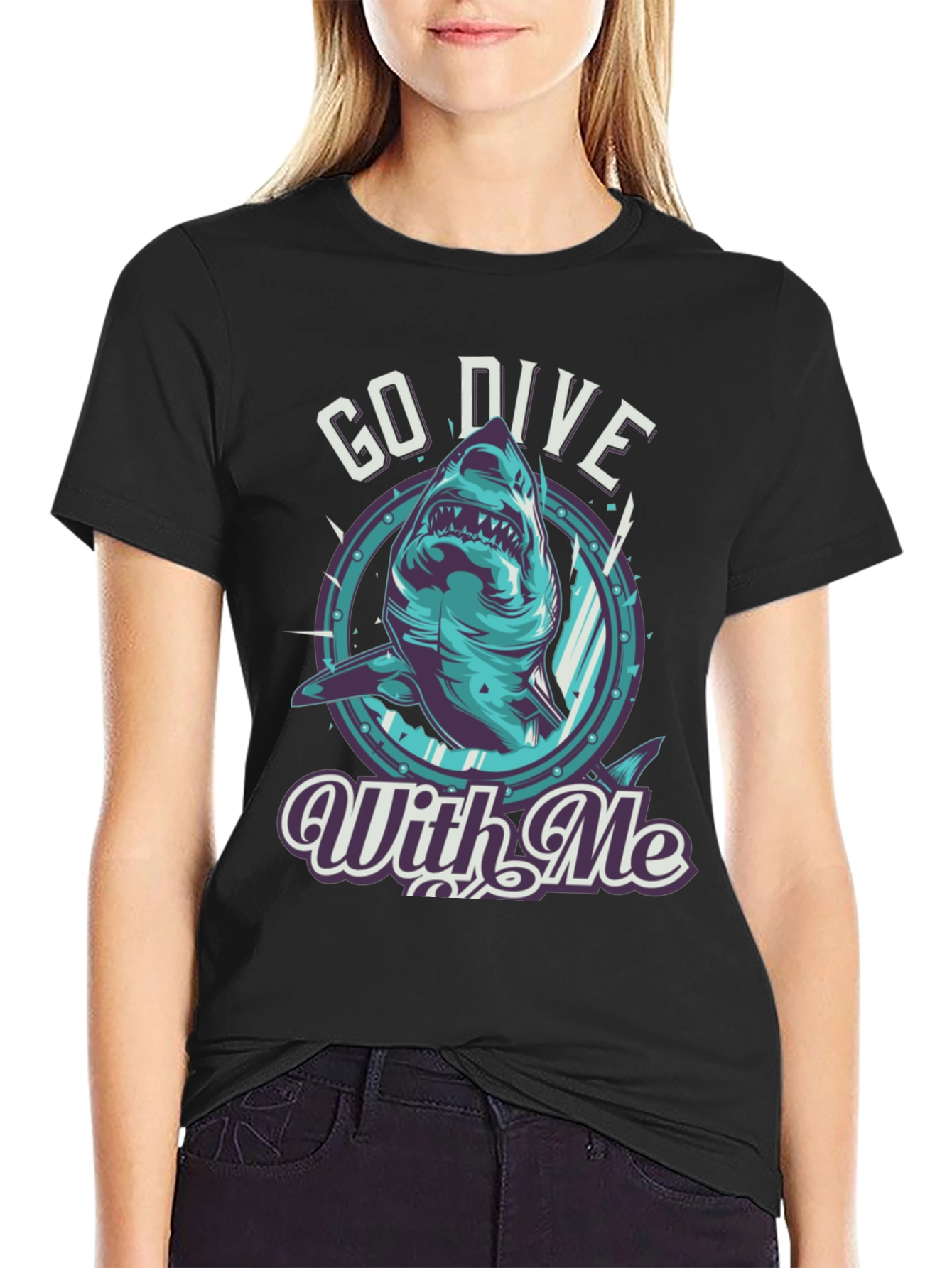 Go Dive With Me Shark T-Shirt
