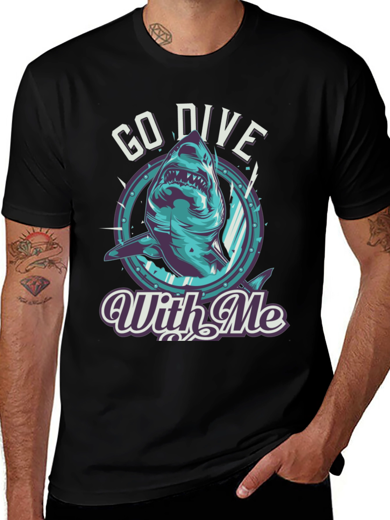 Go Dive With Me Shark T-Shirt