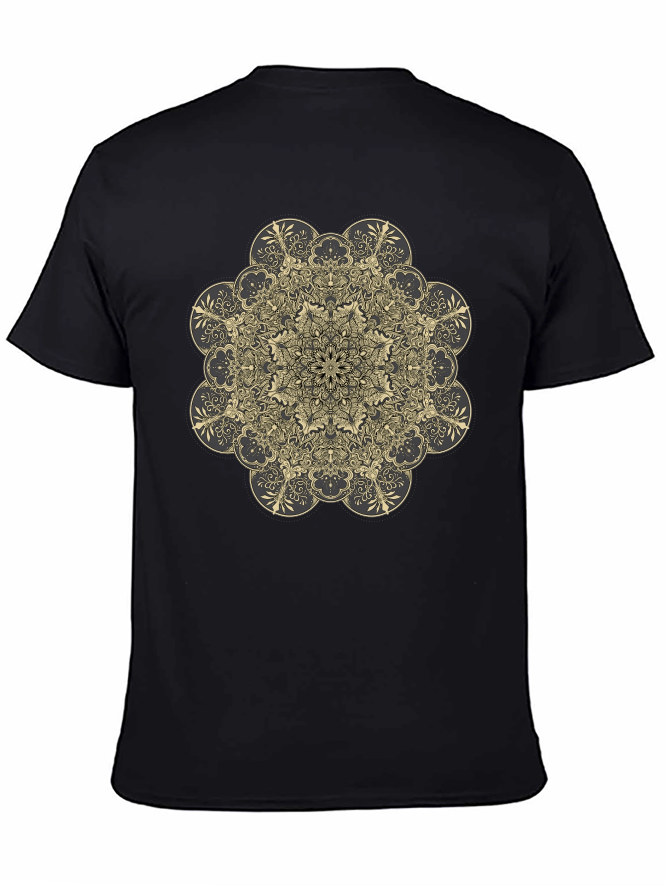 Geometric Mandala Graphic Tee - Black