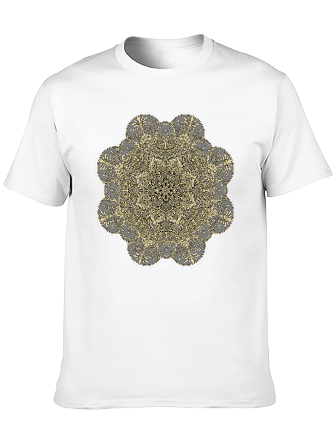 Geometric Mandala Graphic Tee - Black