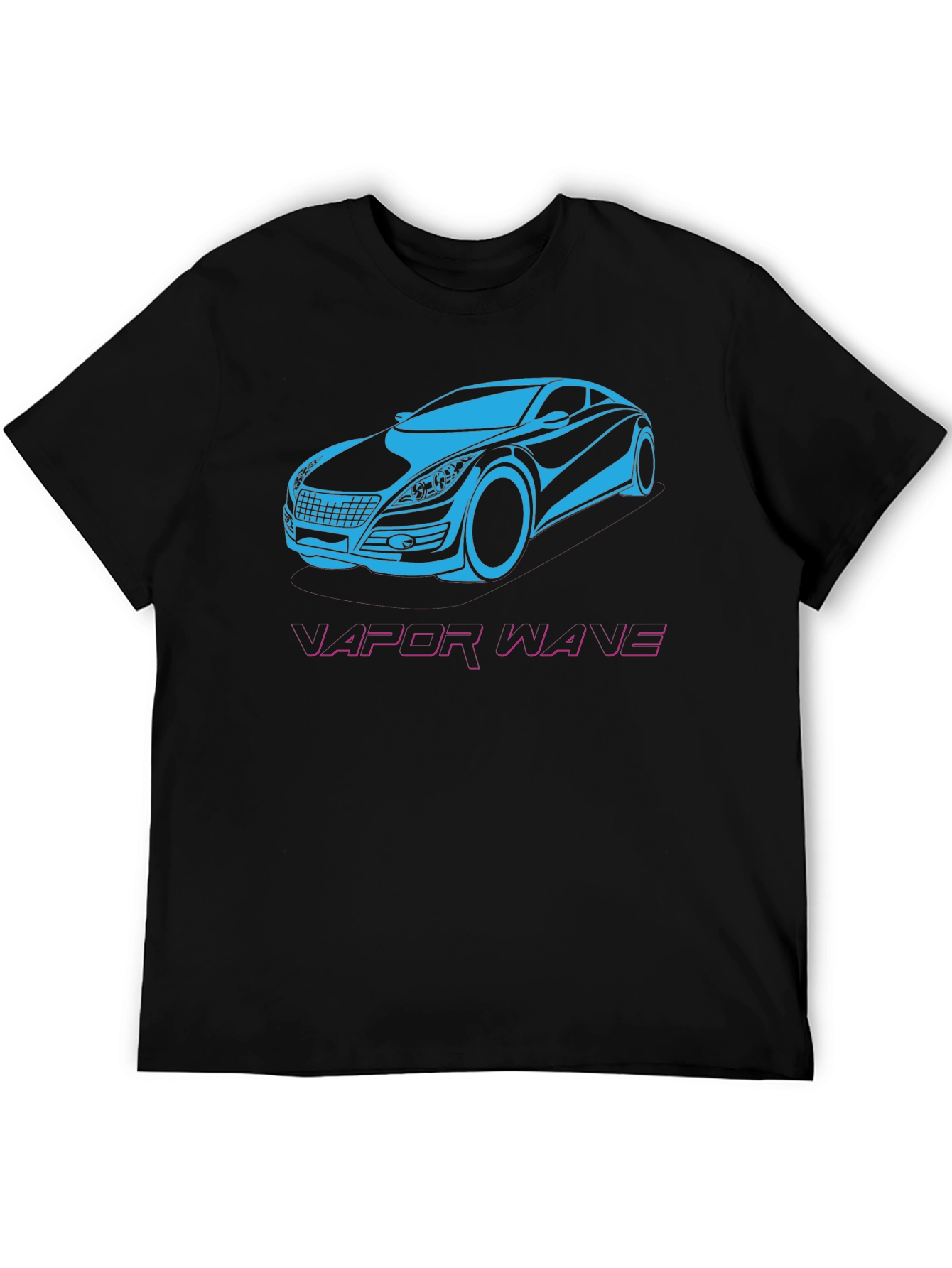 Vaporwave Car Graphic T-Shirt - Black
