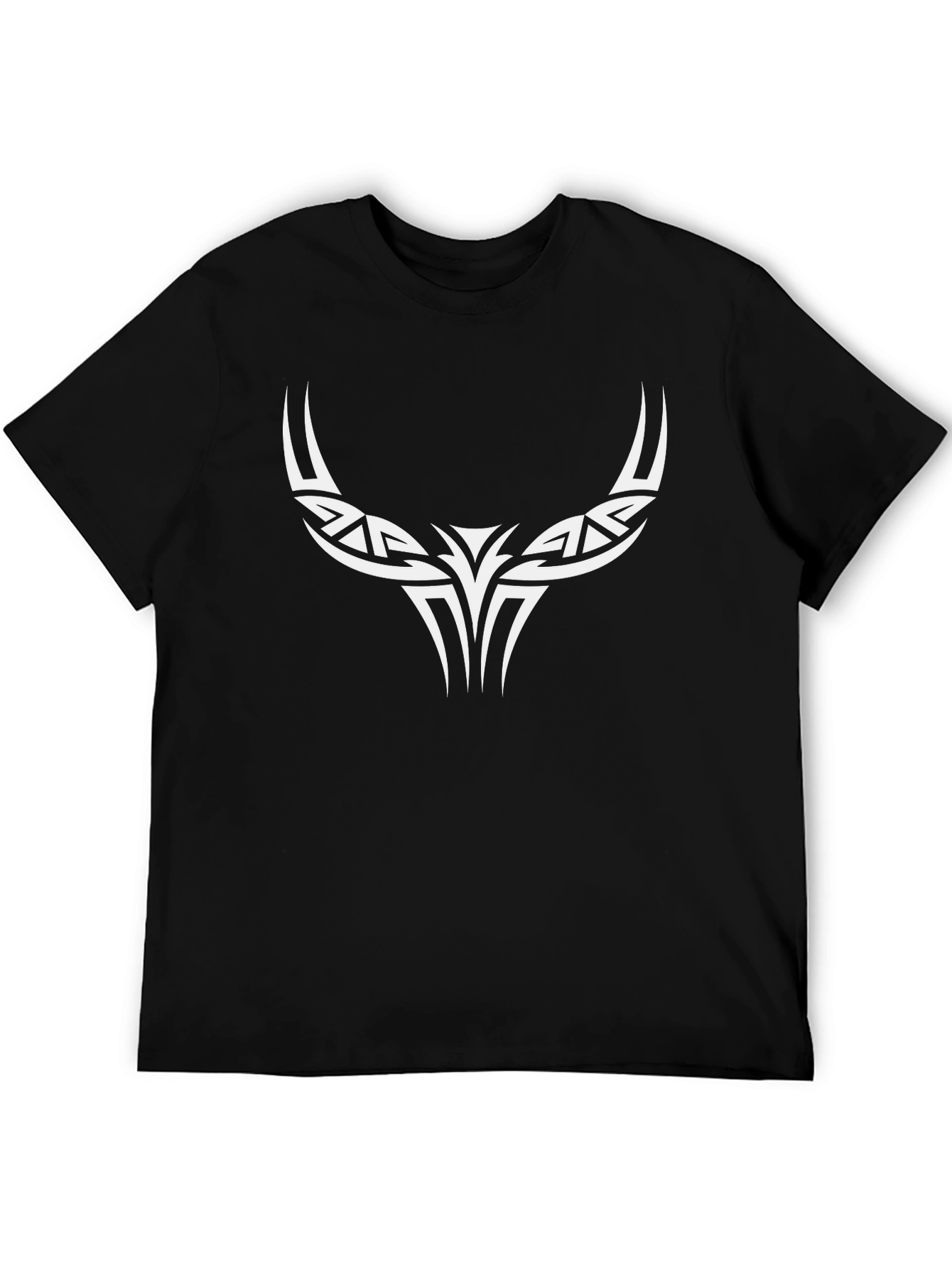 Tribal Bull Horn Black T-Shirt