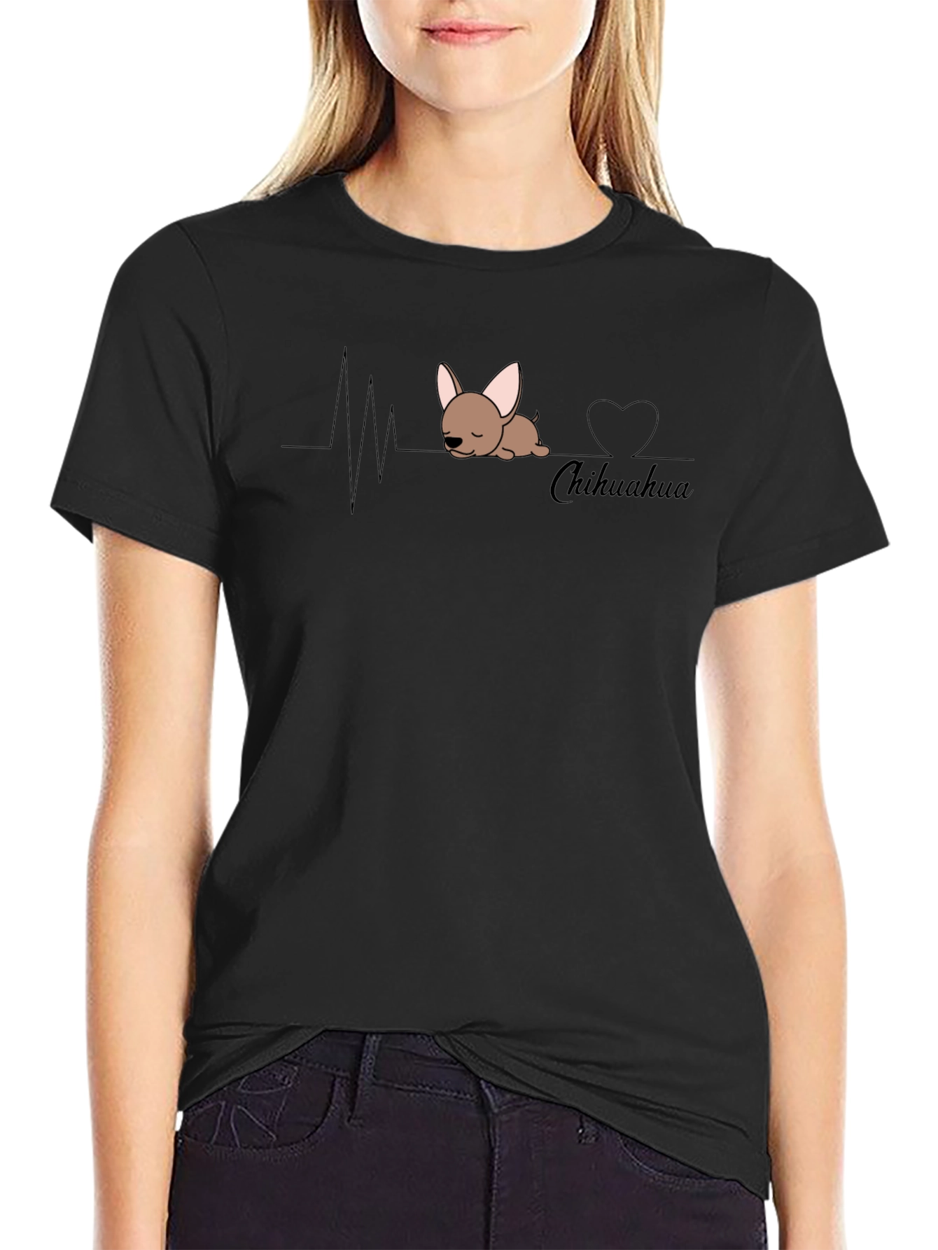 Chihuahua Heartbeat T-Shirt - Cute Dog Lover Tee