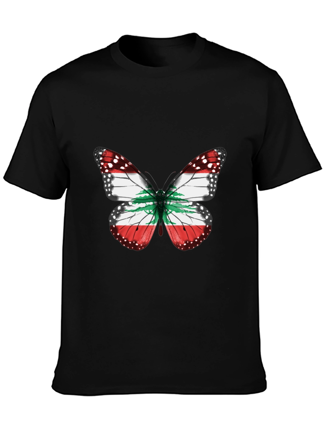 Lebanon Flag Butterfly Graphic T-Shirt