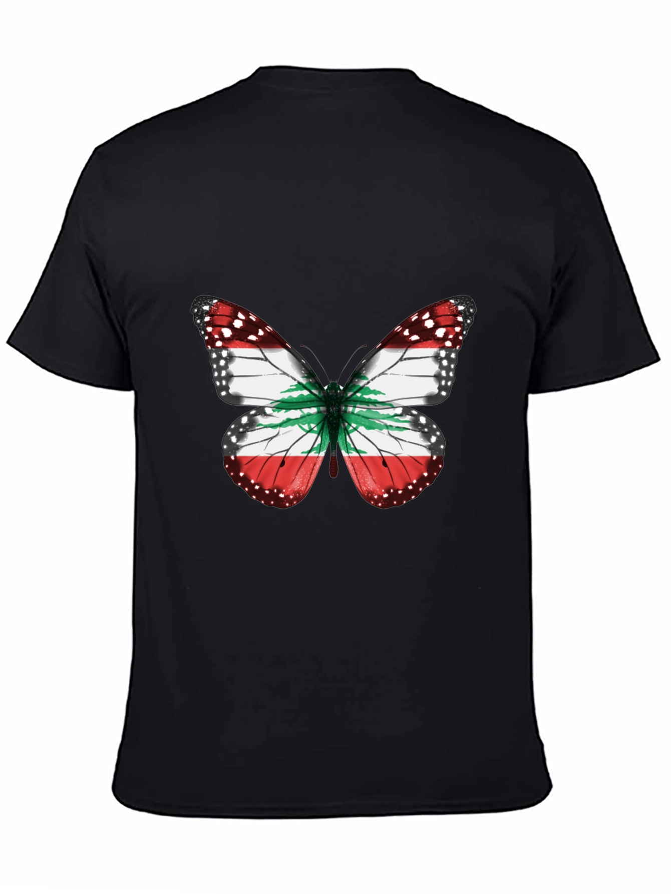 Lebanon Flag Butterfly Graphic T-Shirt