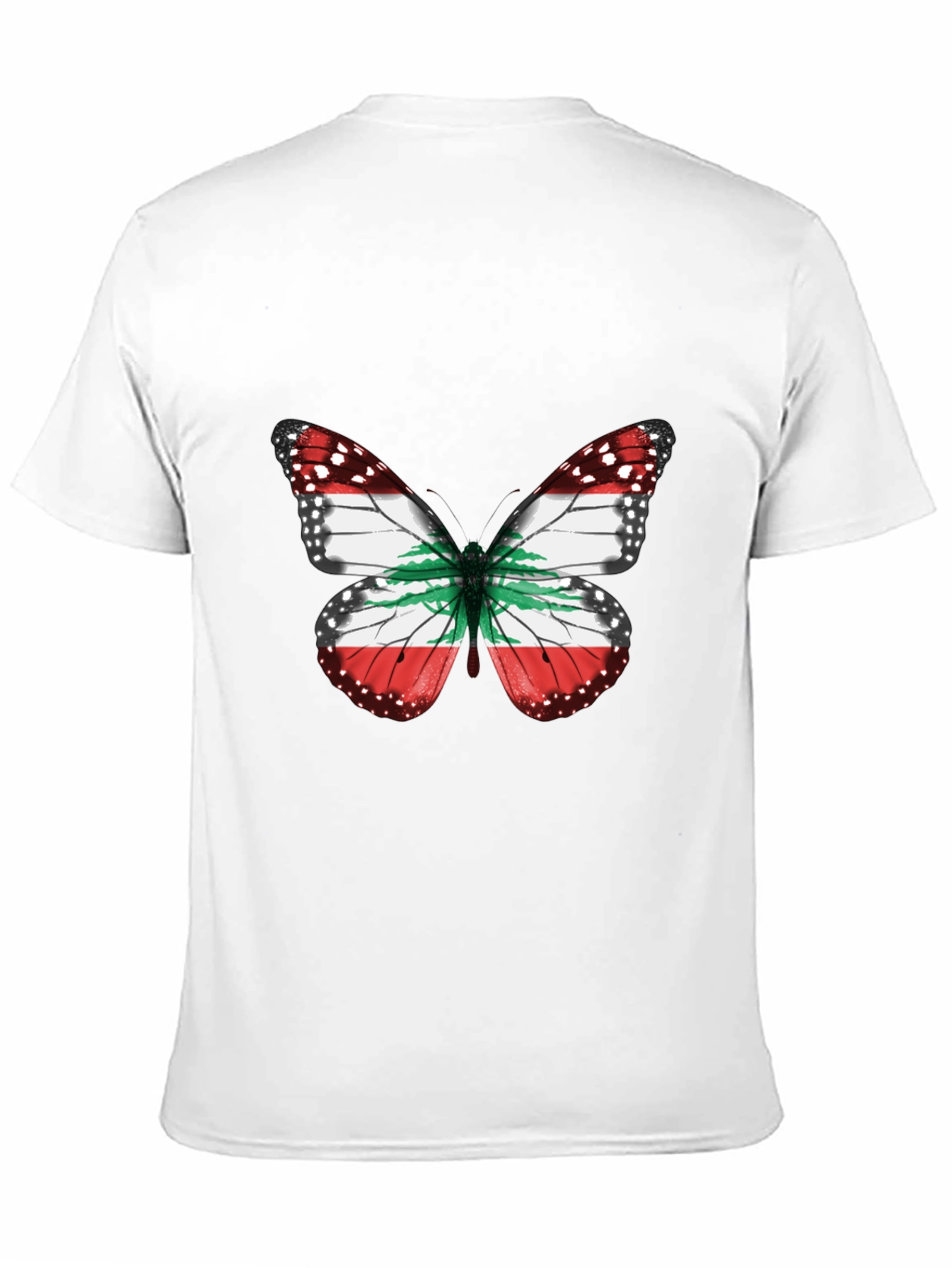 Lebanon Flag Butterfly Graphic T-Shirt