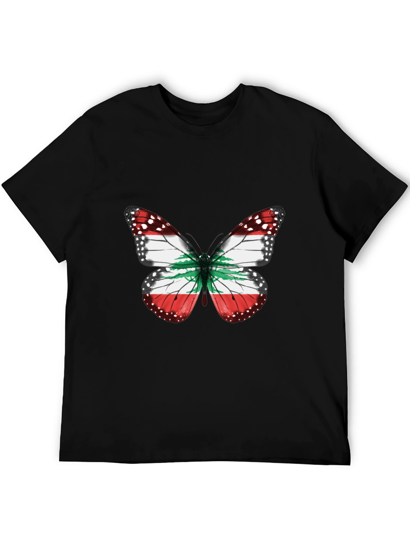 Lebanon Flag Butterfly Graphic T-Shirt