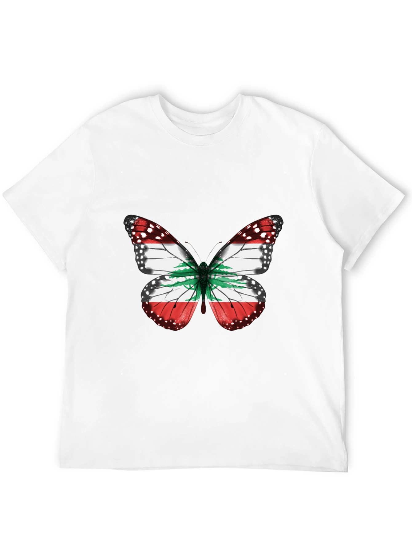 Lebanon Flag Butterfly Graphic T-Shirt