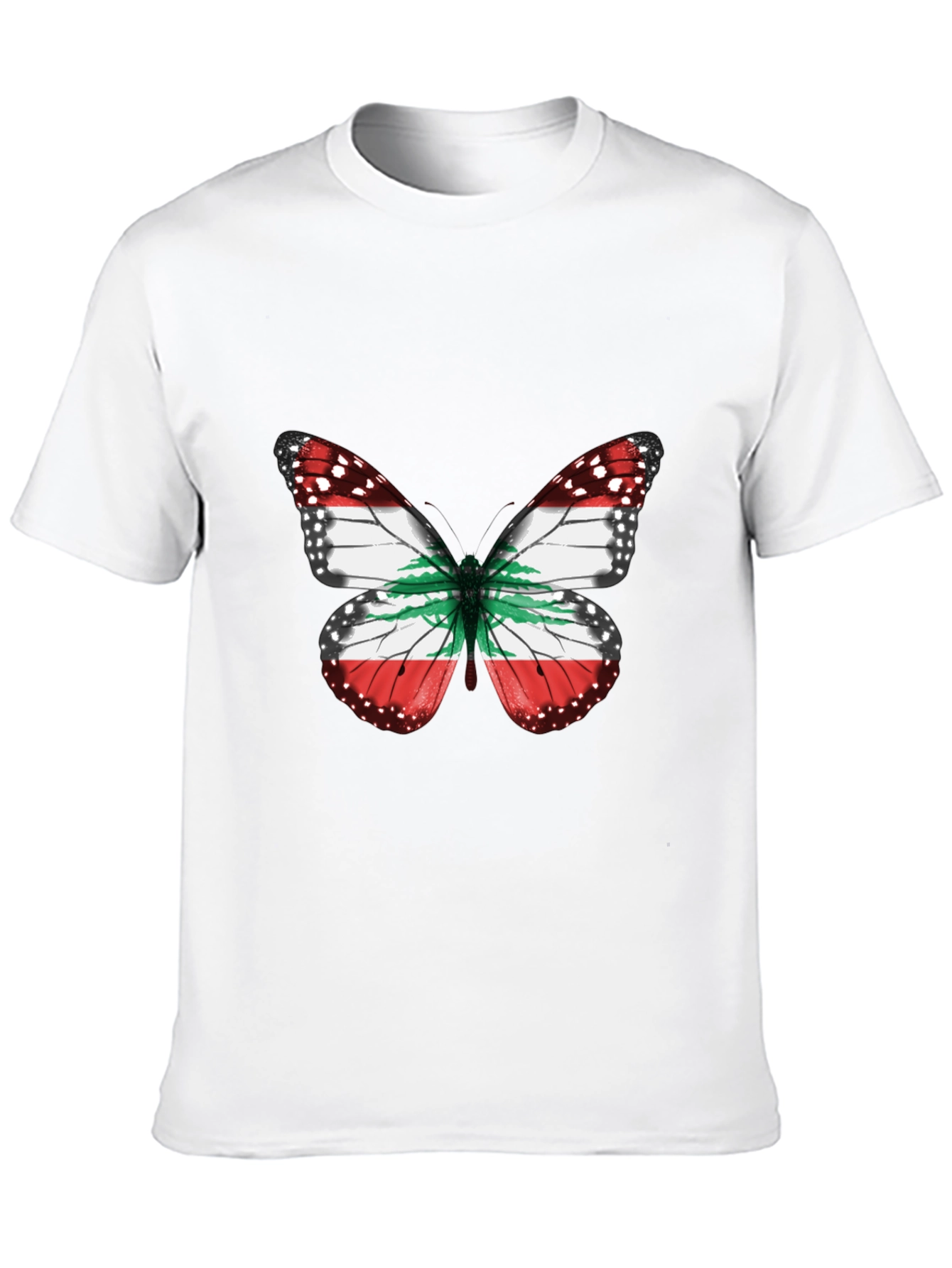 Lebanon Flag Butterfly Graphic T-Shirt