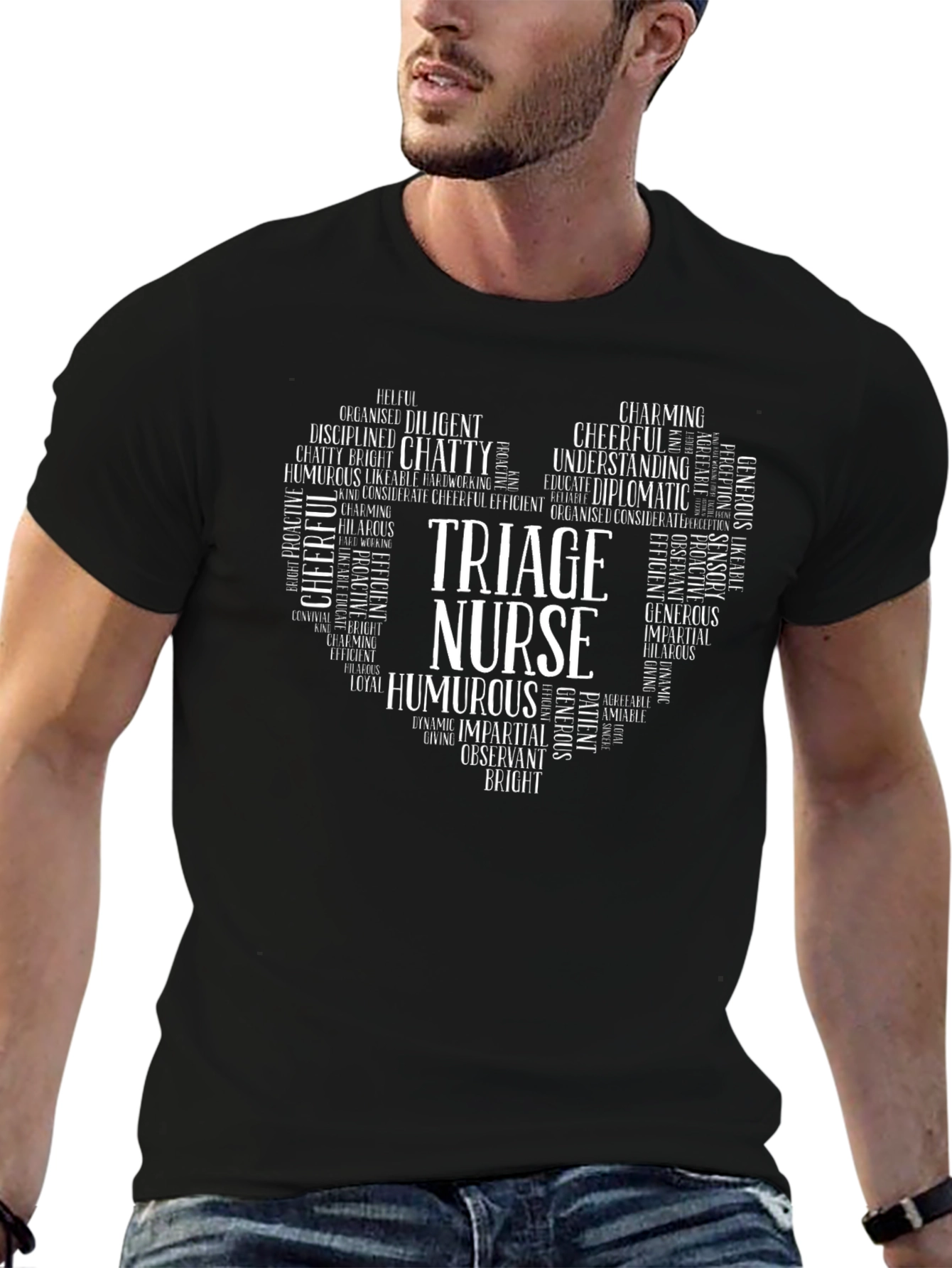 Triage Nurse Word Art Heart T-Shirt