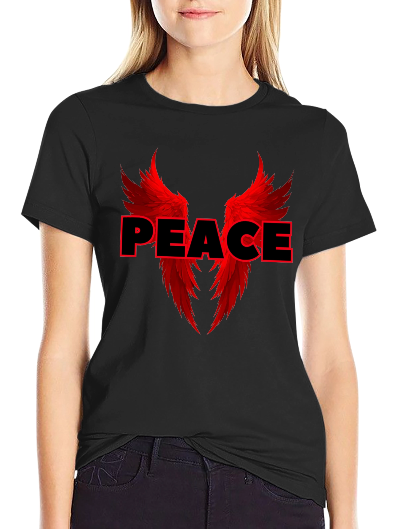 Peace Angel Wings Graphic T-Shirt