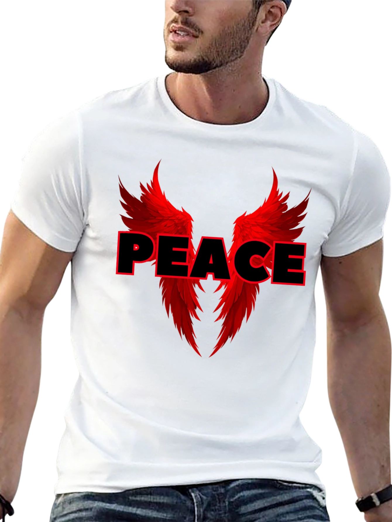 Peace Angel Wings Graphic T-Shirt